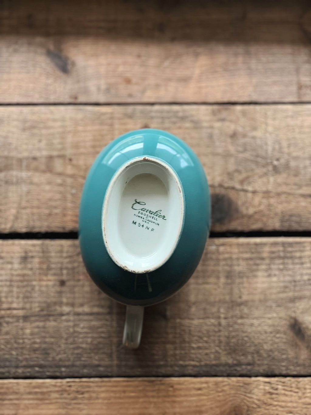 Vintage Homer Laughlin Empire Green Gravy Boat and Underplate