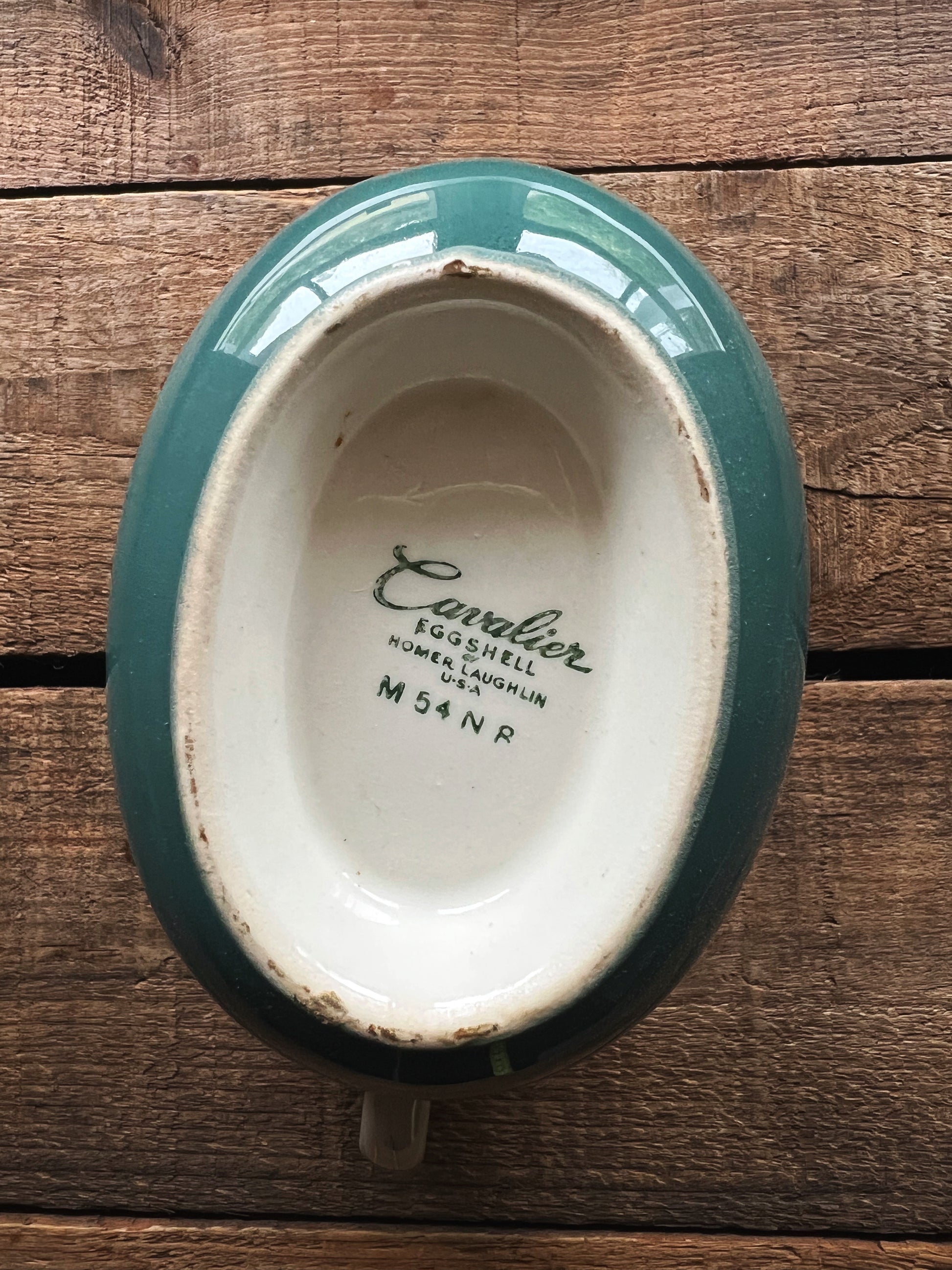 Vintage Homer Laughlin Empire Green Gravy Boat and Underplate