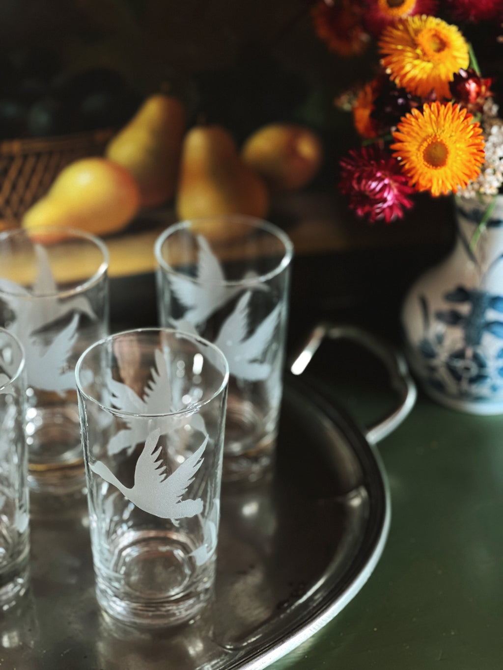 Vintage Gamebird Highball Glass