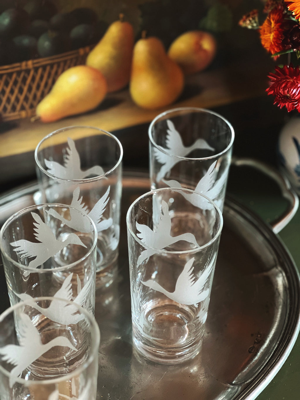 Vintage Gamebird Highball Glass