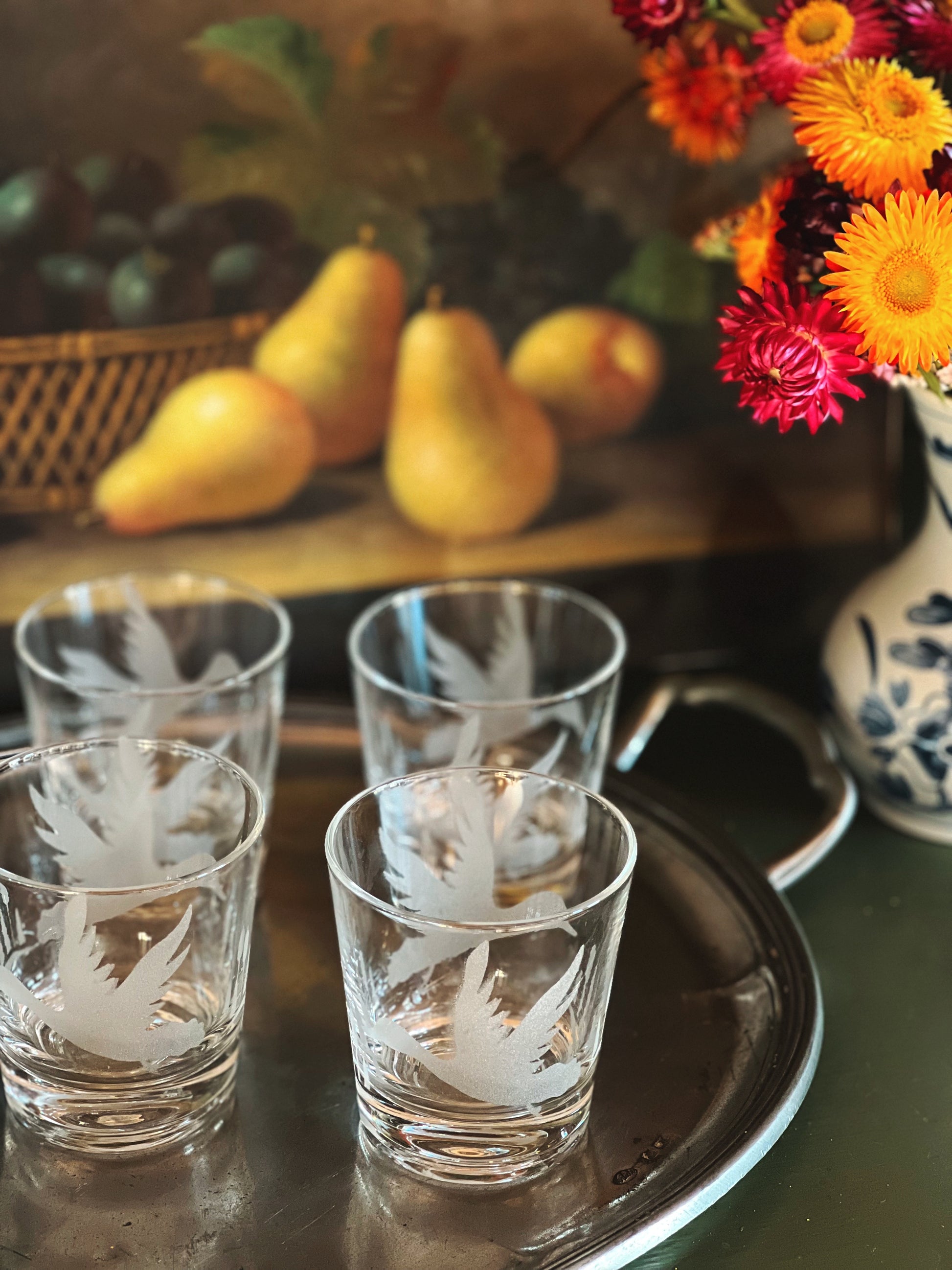 Vintage Gamebird Rocks Glass