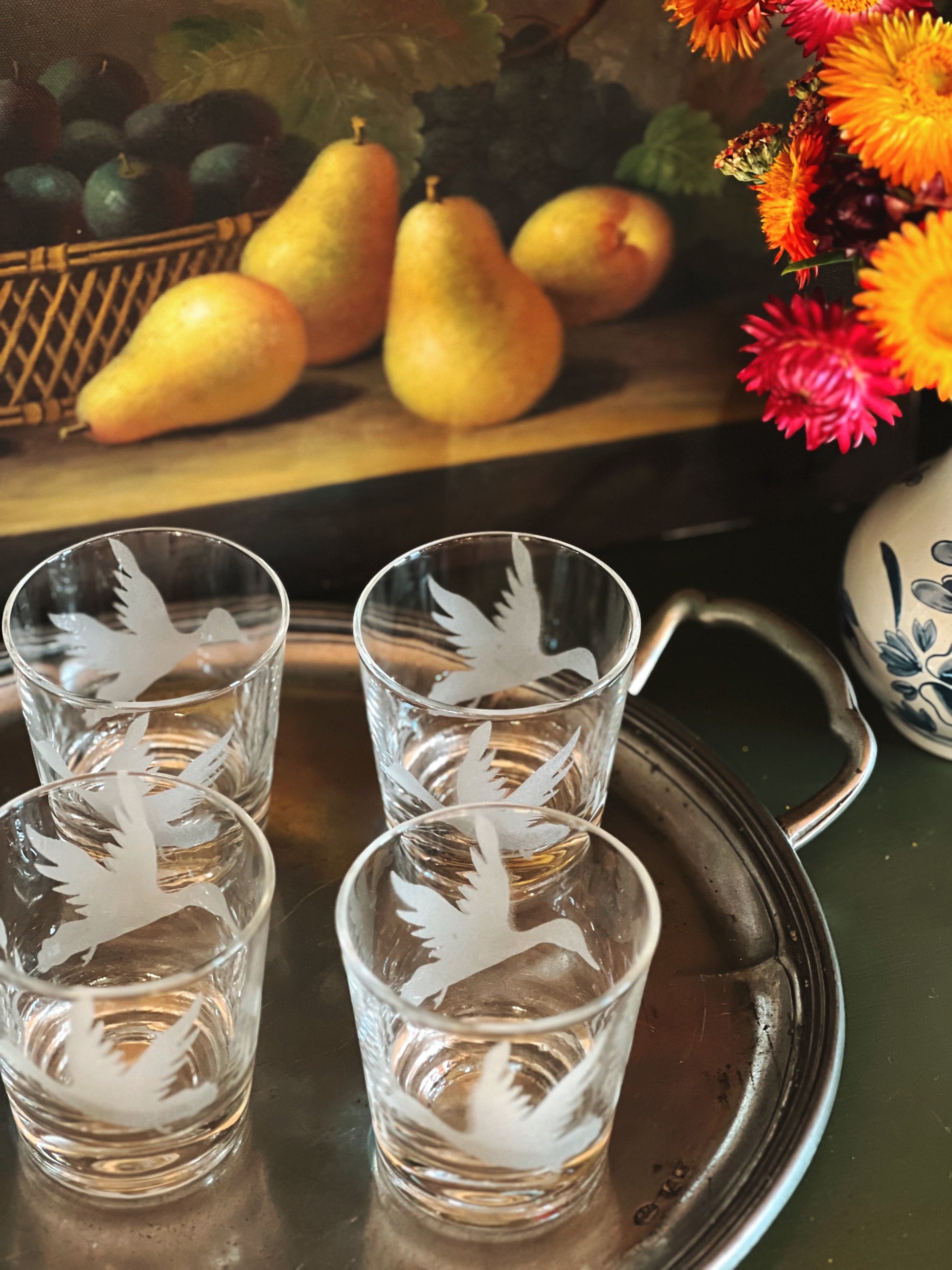 Vintage Gamebird Rocks Glass