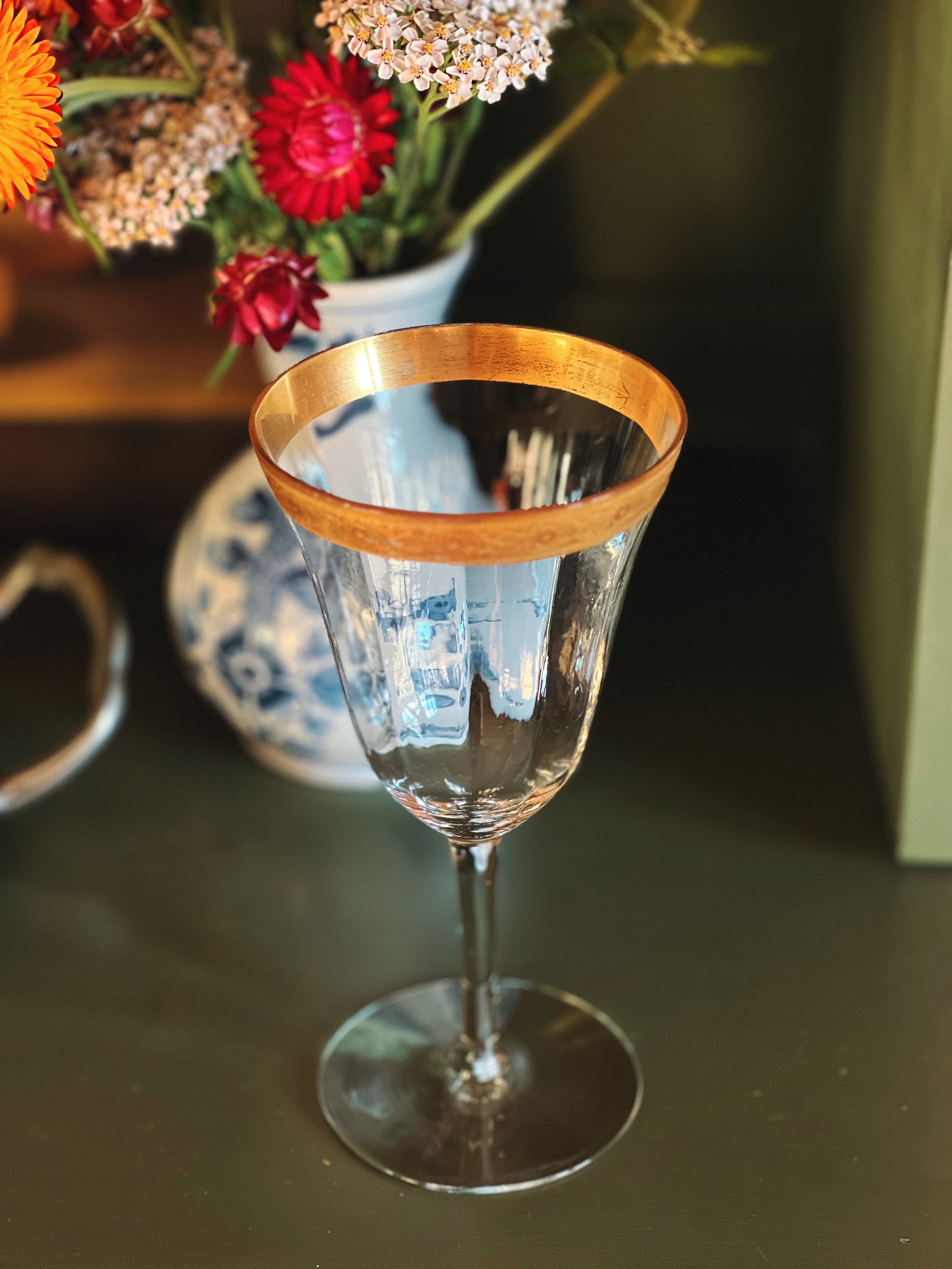 Set of 4 Vintage Tiffin Minton Water Goblets