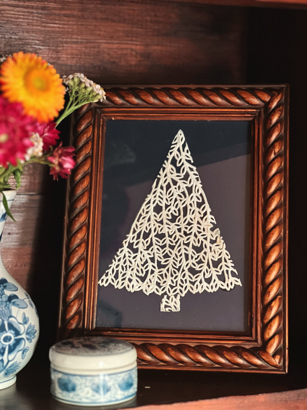 Vintage Framed Christmas Tree