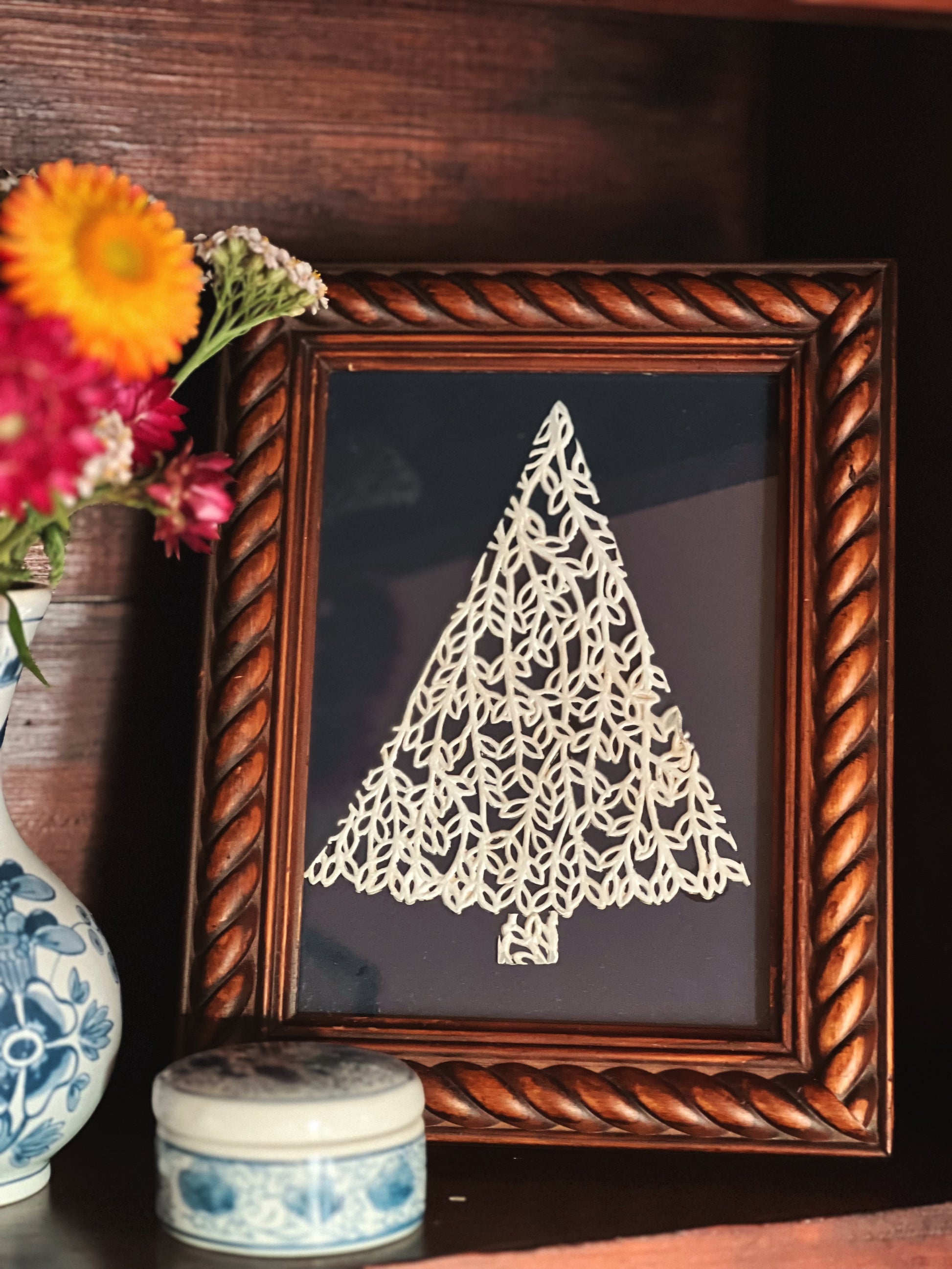 Vintage Framed Christmas Tree