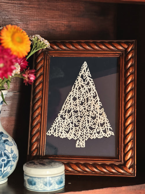 Vintage Framed Christmas Tree