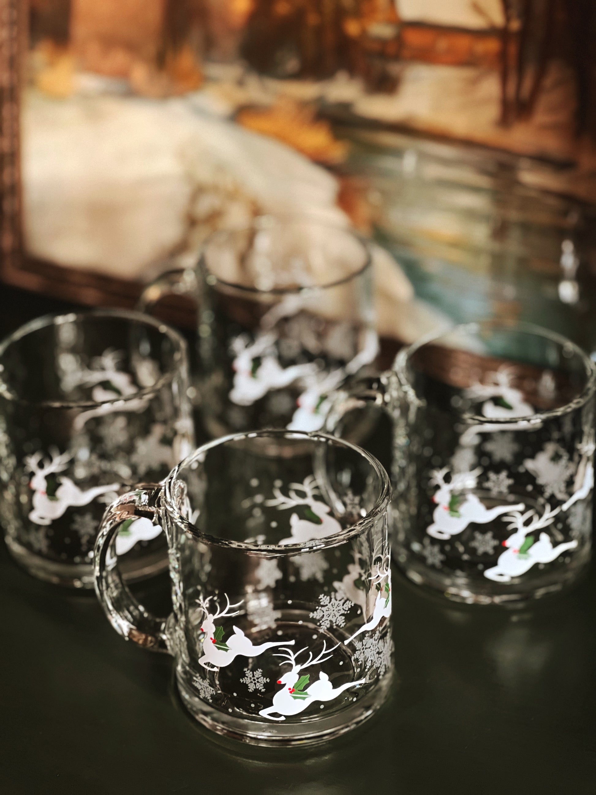 Vintage Glass Christmas Mug