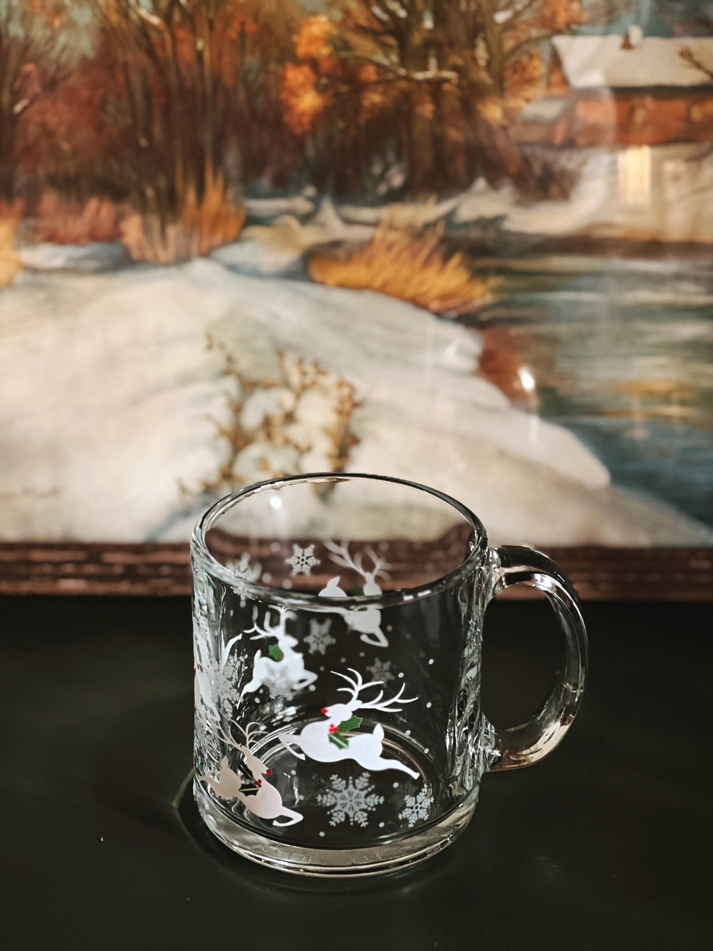 Vintage Glass Christmas Mug