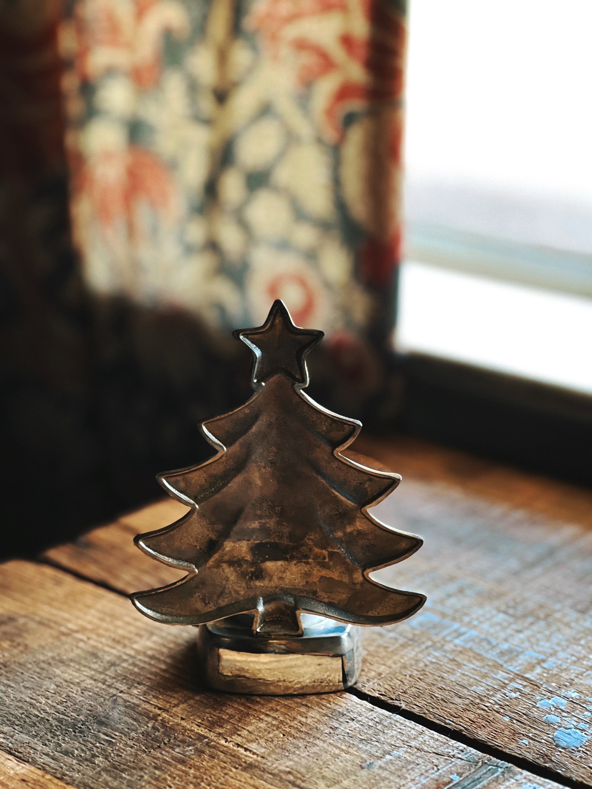 Vintage Silver Christmas Votive Candleholder