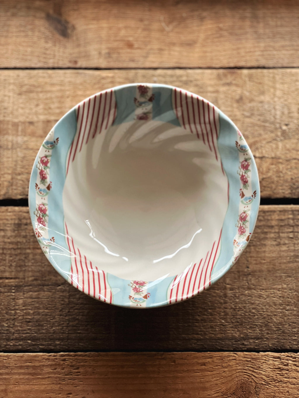 Vintage Johnson Brothers Farmhouse Chic Silky Stripe Cereal Bowl