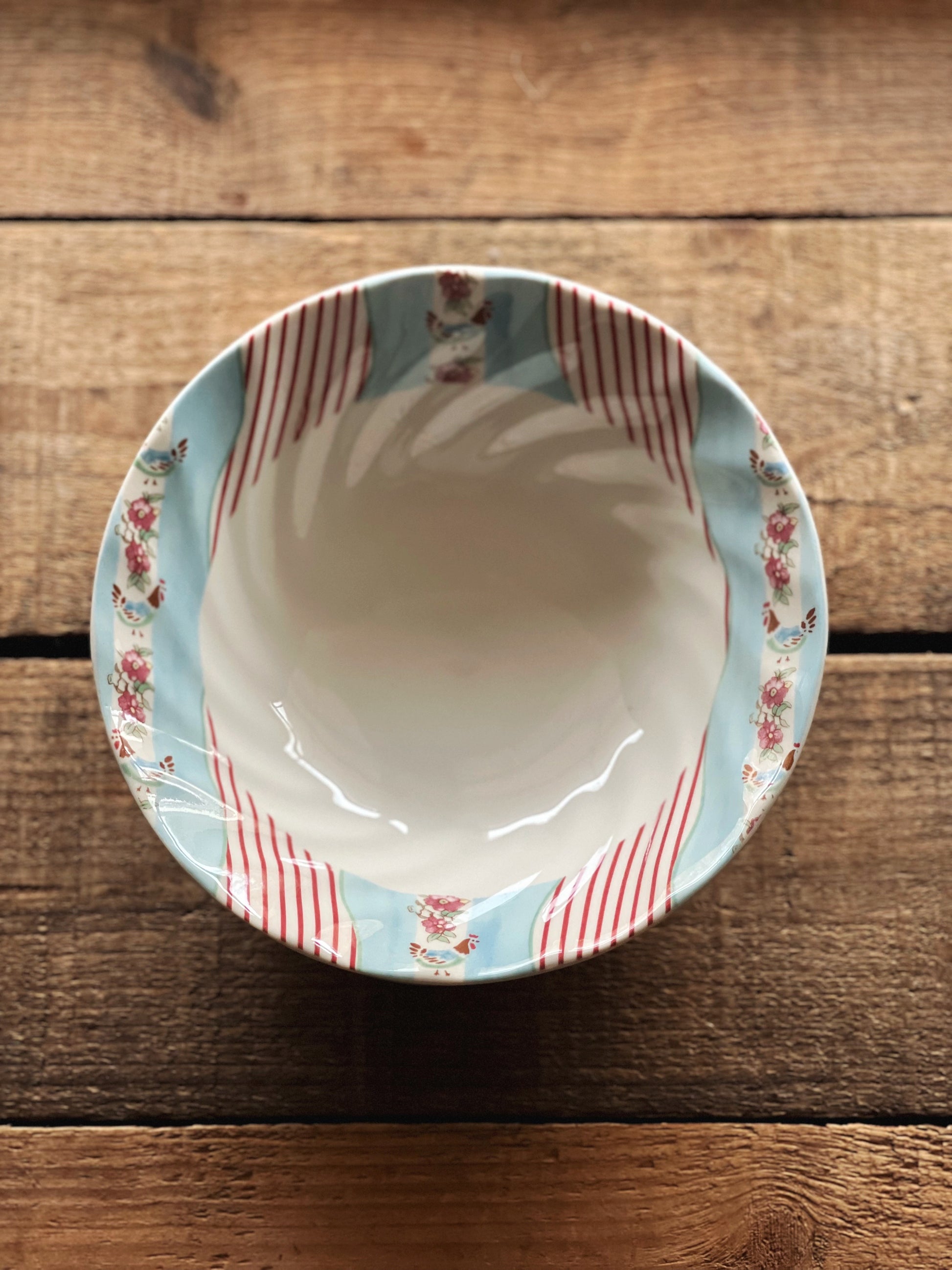 Vintage Johnson Brothers Farmhouse Chic Silky Stripe Cereal Bowl