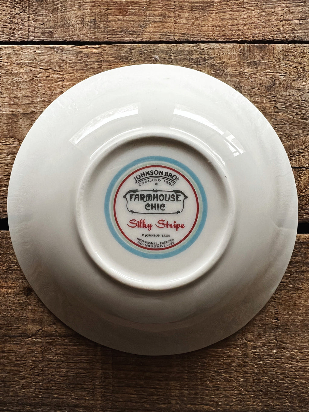 Vintage Johnson Brothers Farmhouse Chic Silky Stripe Cereal Bowl