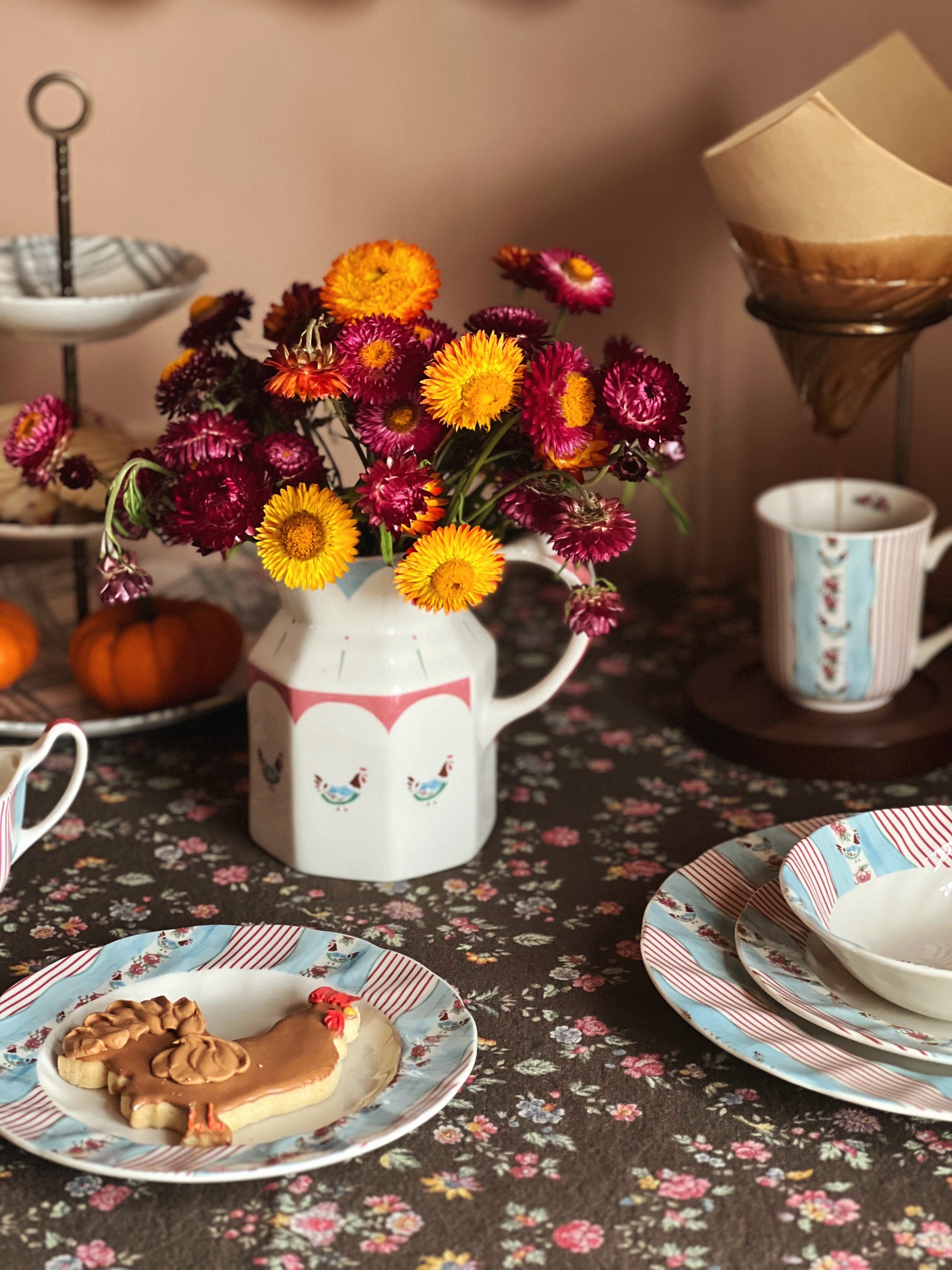 Vintage Johnson Brothers Farmhouse Chic Silky Stripe Medium Jug