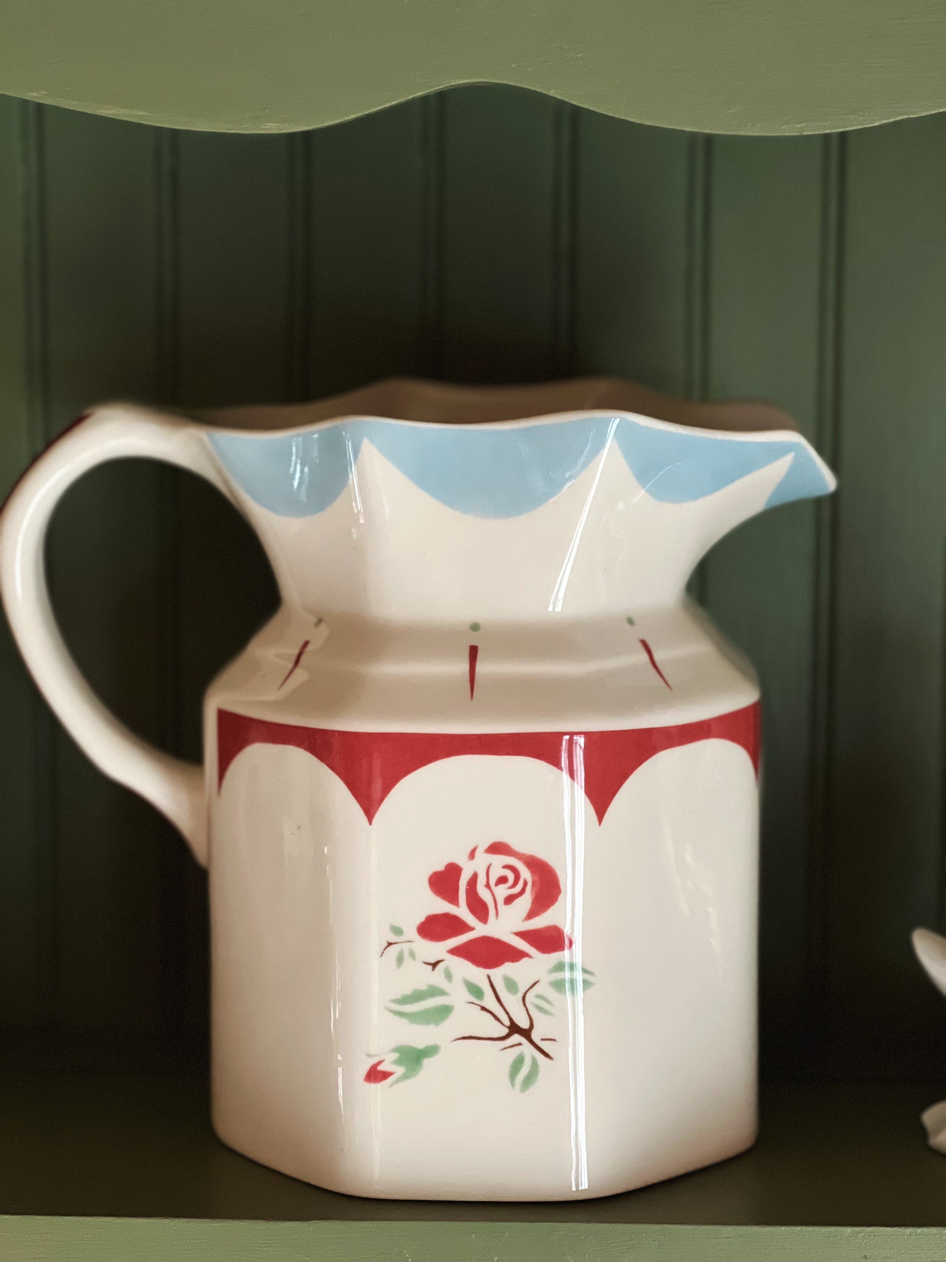 Vintage Johnson Brothers Farmhouse Chic Silky Stripe Large Jug