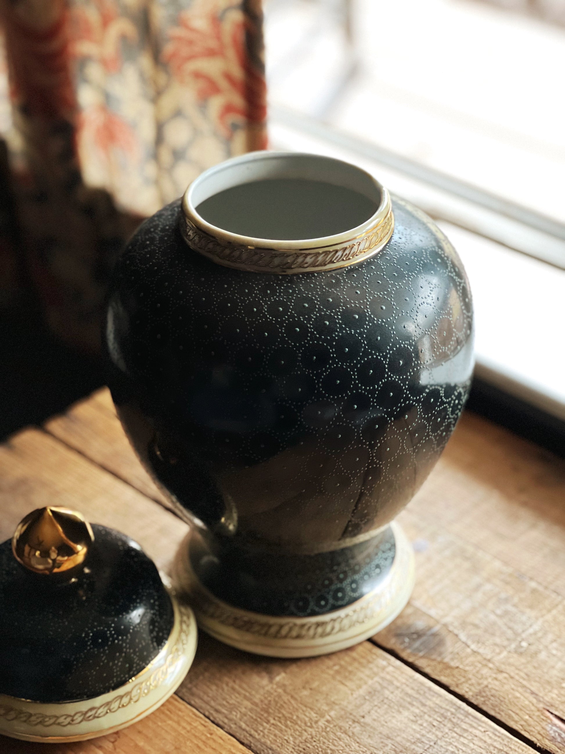 Vintage Hand Painted Ginger Jar