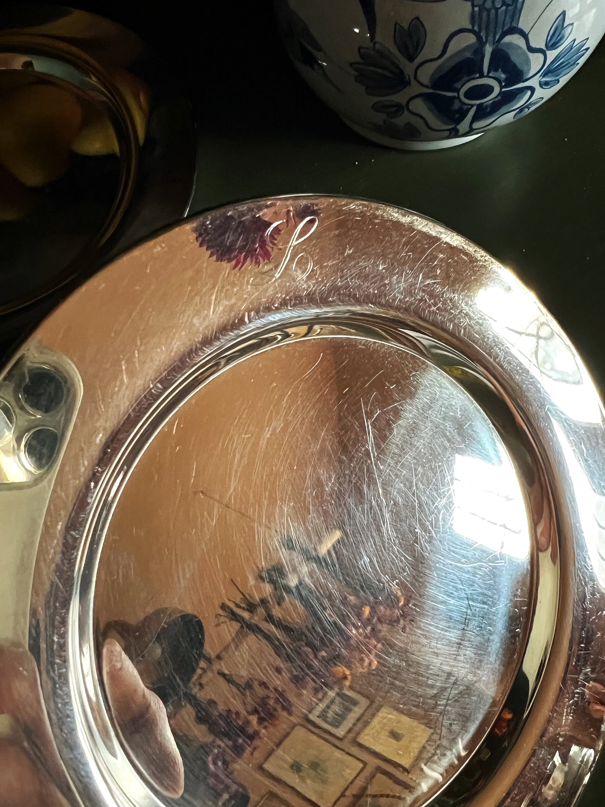 Vintage Wm Rogers Silver Plate Monogrammed Bread & Butter Plate