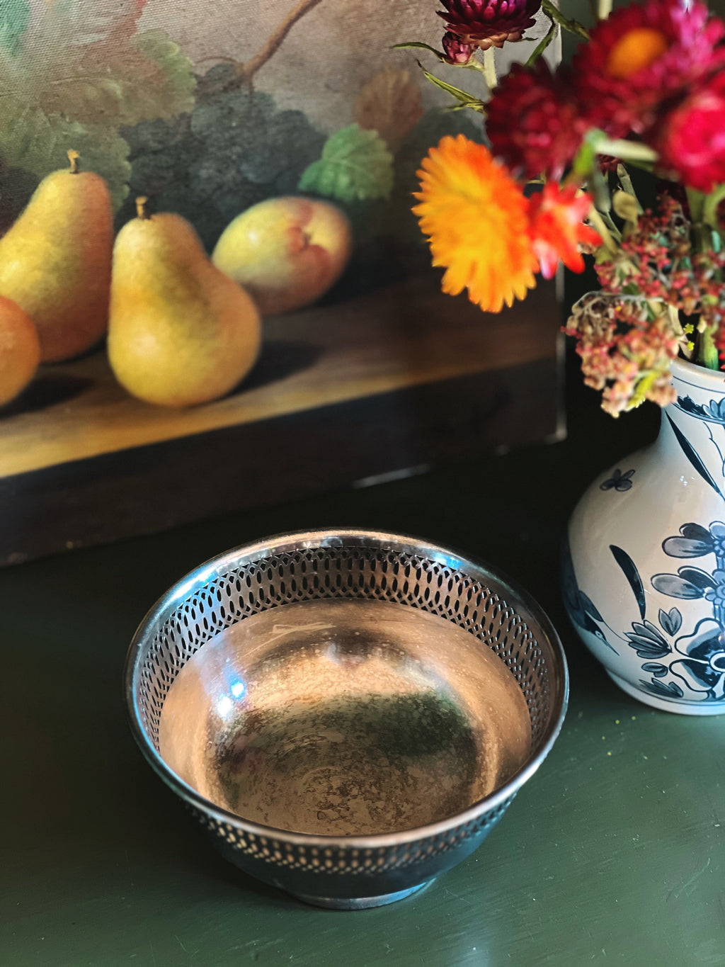 Vintage FB Rogers Silver on Copper Paul Revere Style Bowl