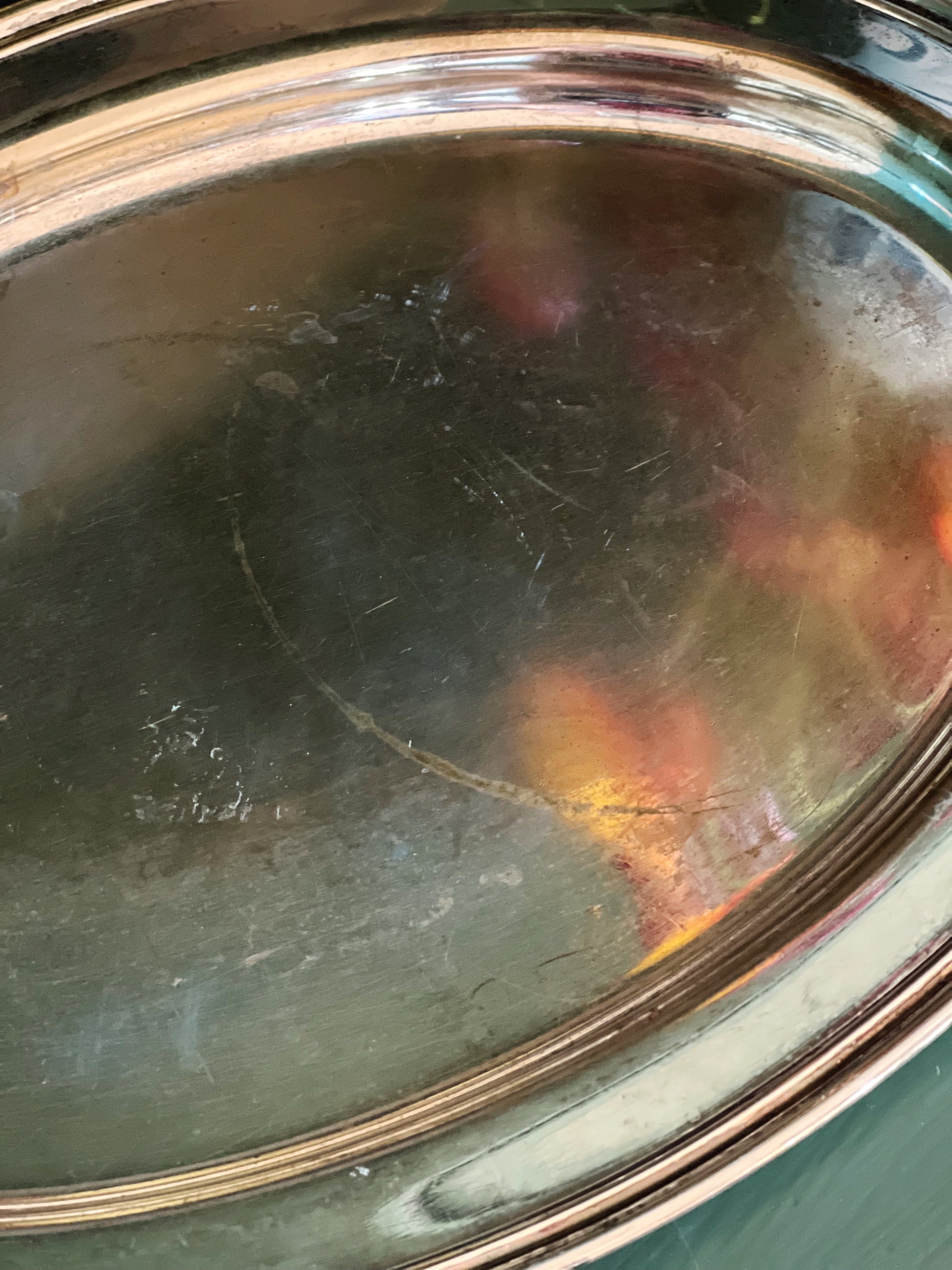 Vintage Benedict Silver Oval Silver Serving Tray