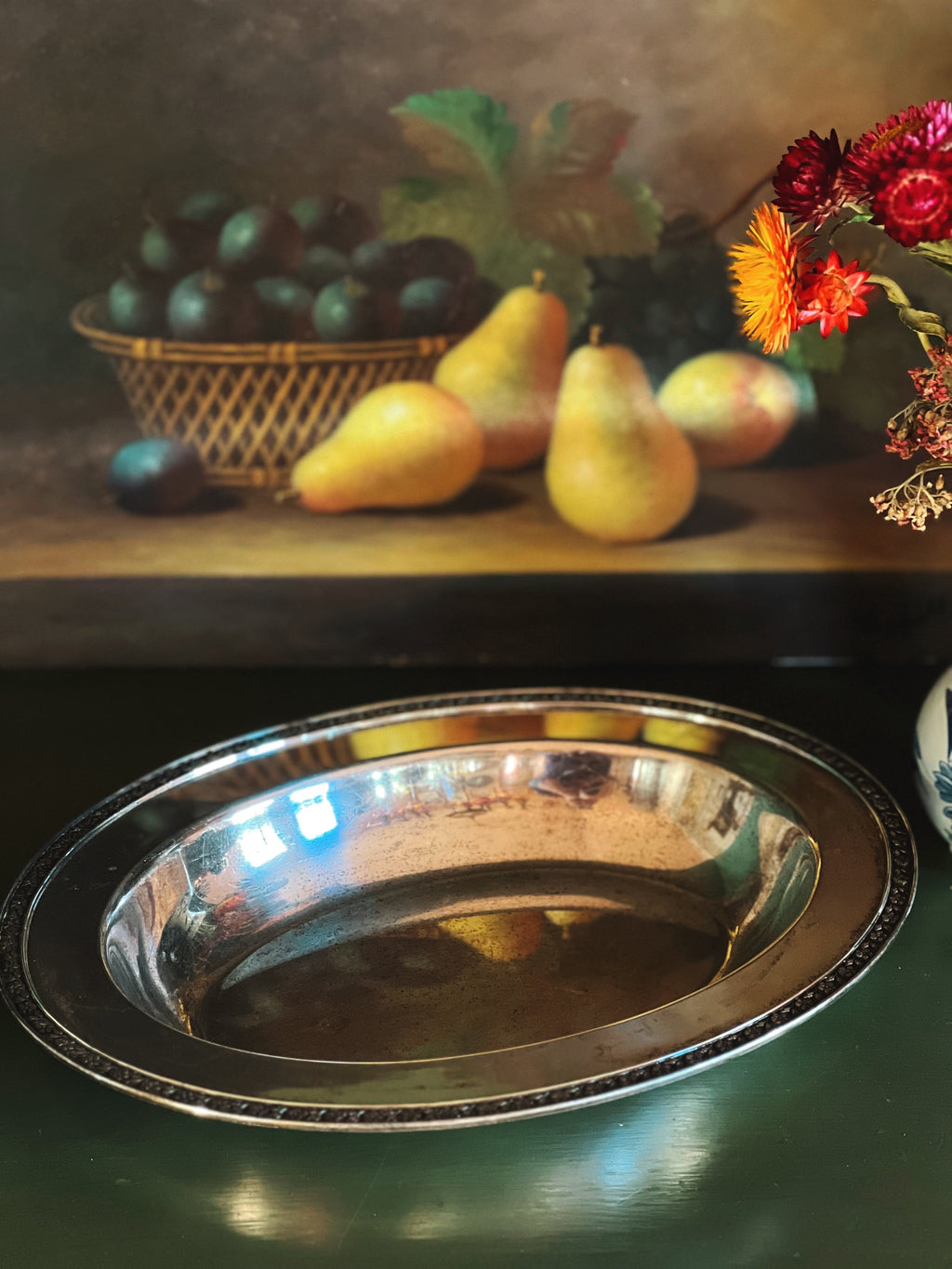 Vintage Forbes Silver Carolina Rose Vegetable Bowl