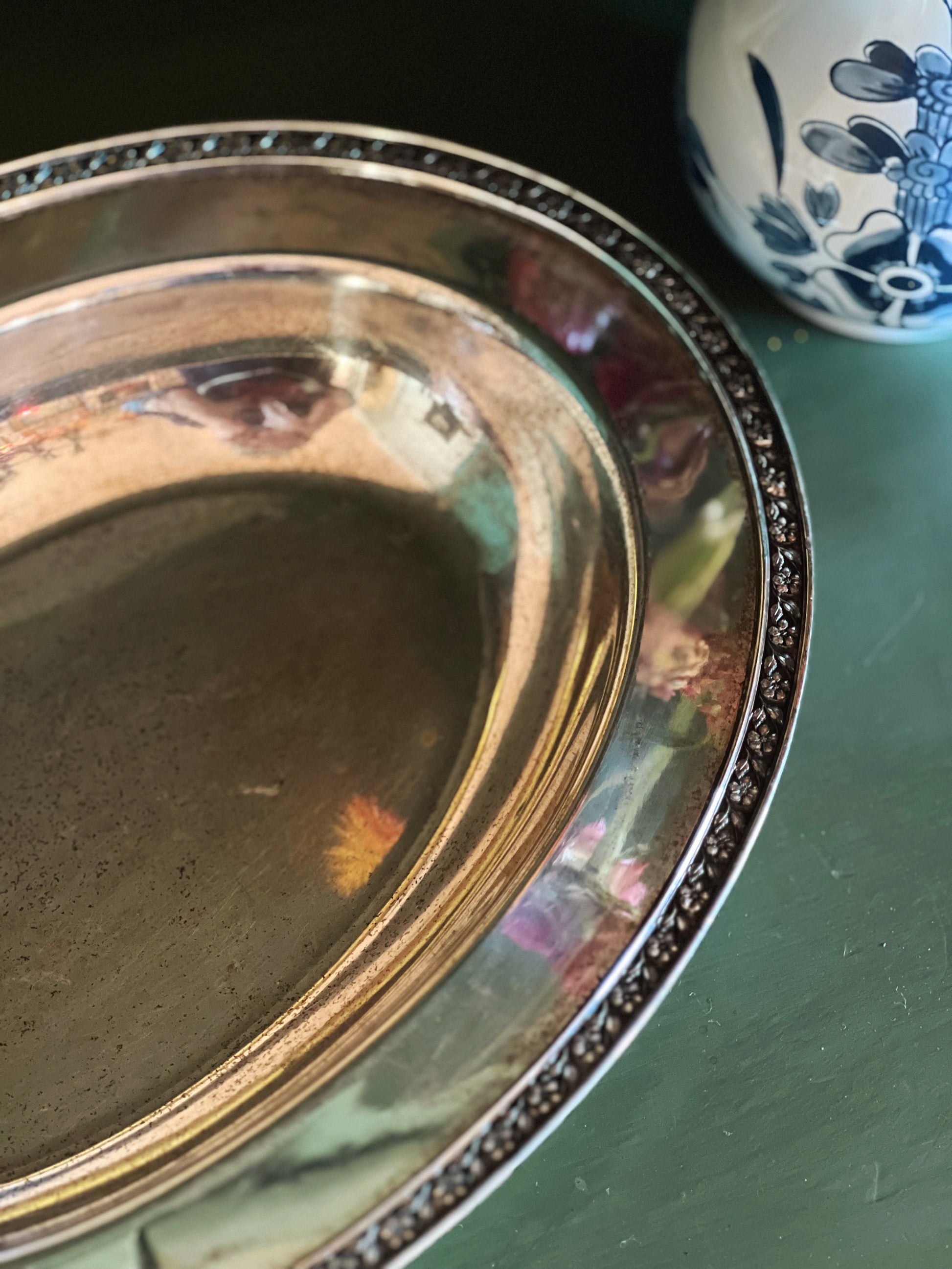 Vintage Forbes Silver Carolina Rose Vegetable Bowl