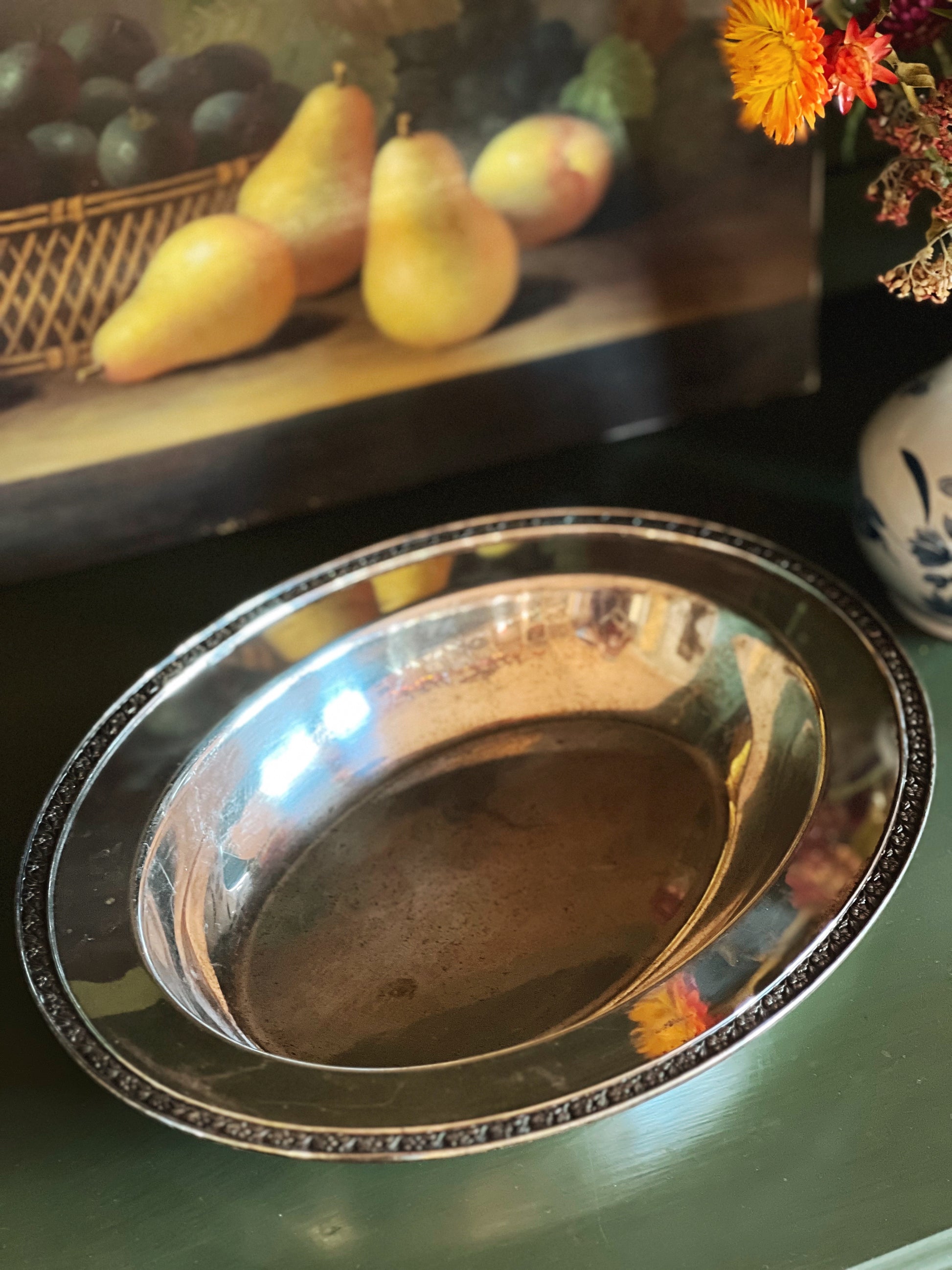 Vintage Forbes Silver Carolina Rose Vegetable Bowl