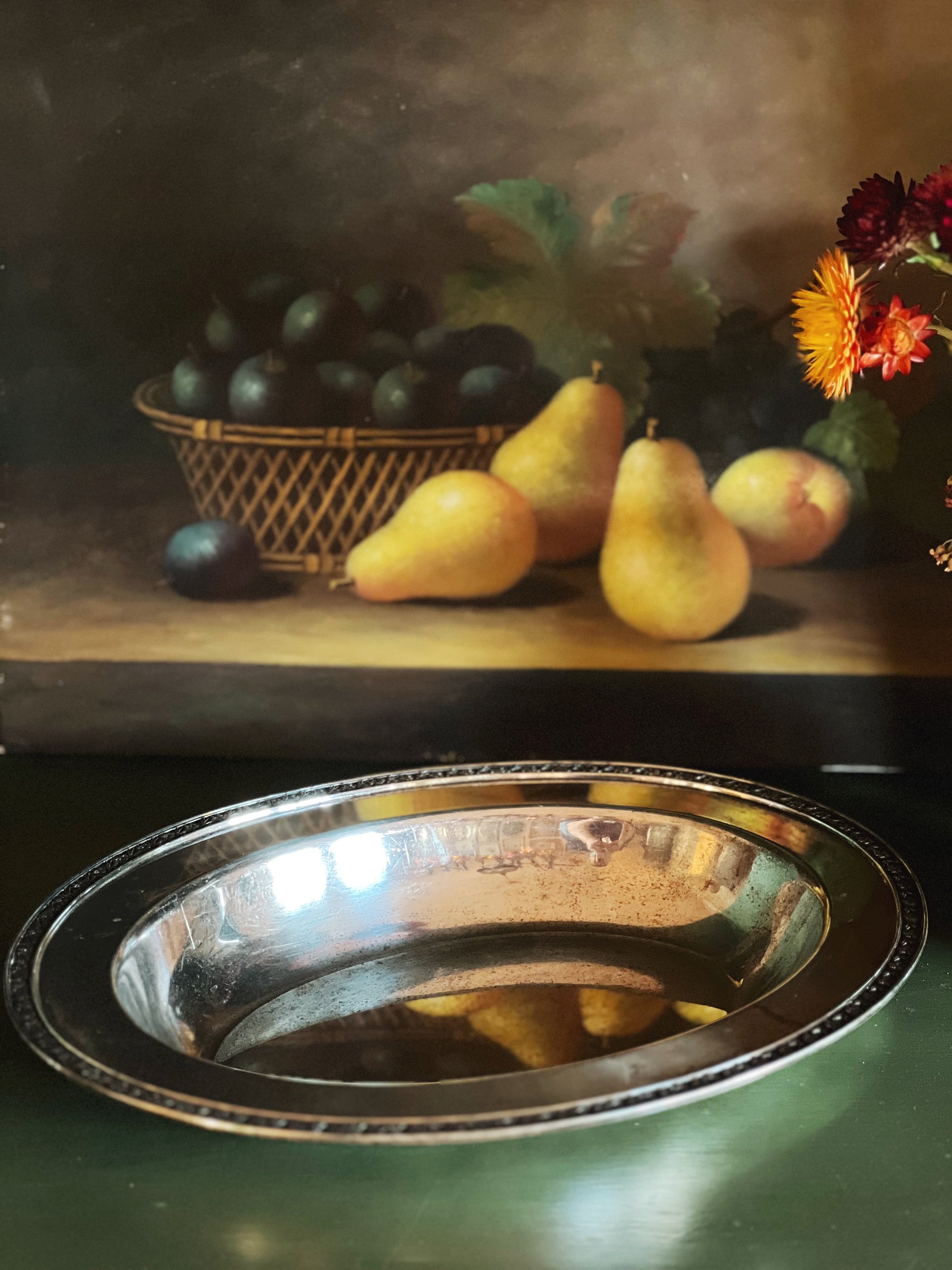 Vintage Forbes Silver Carolina Rose Vegetable Bowl