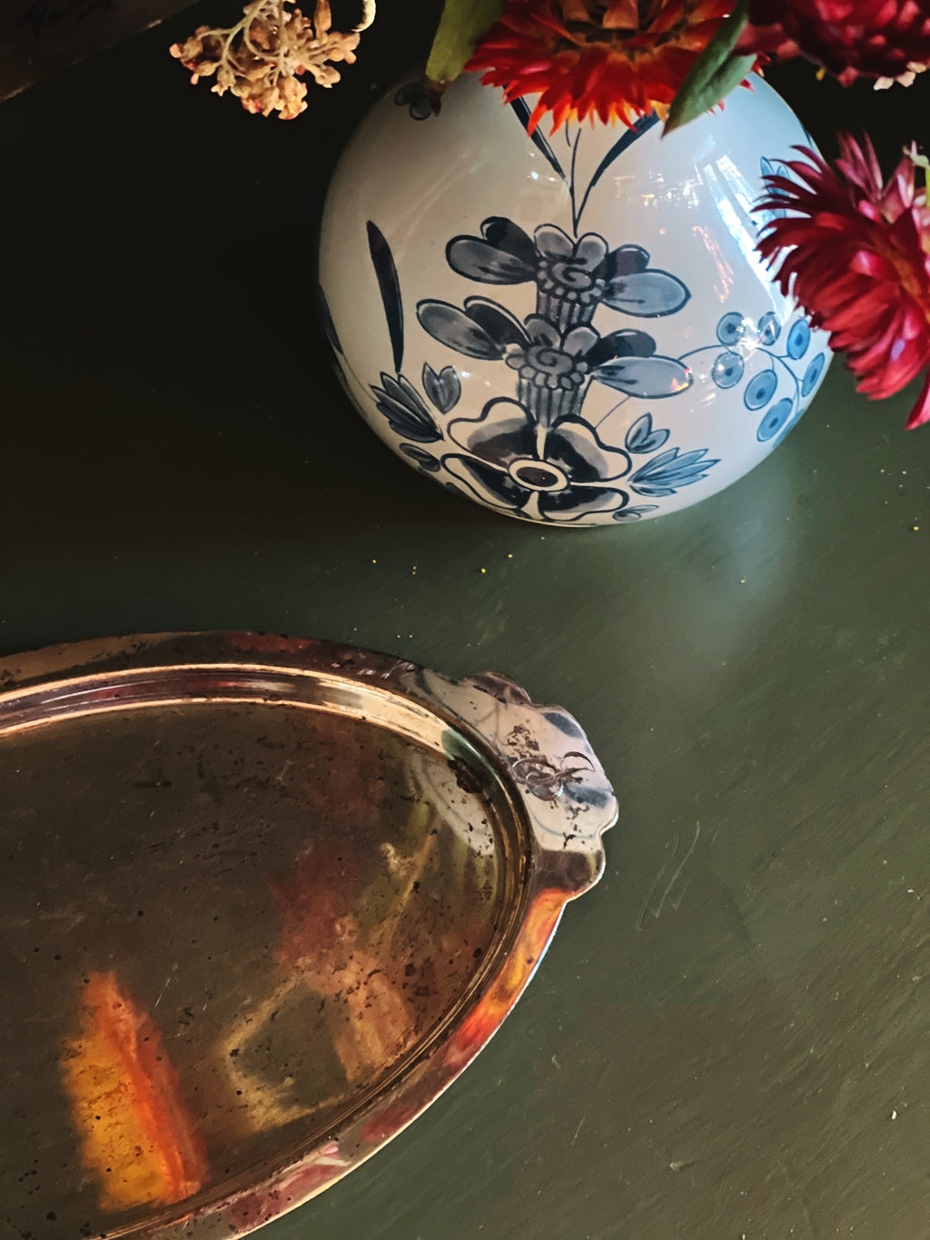 Vintage M Fred Hirsch Co Sterling Silver Monogram Tray