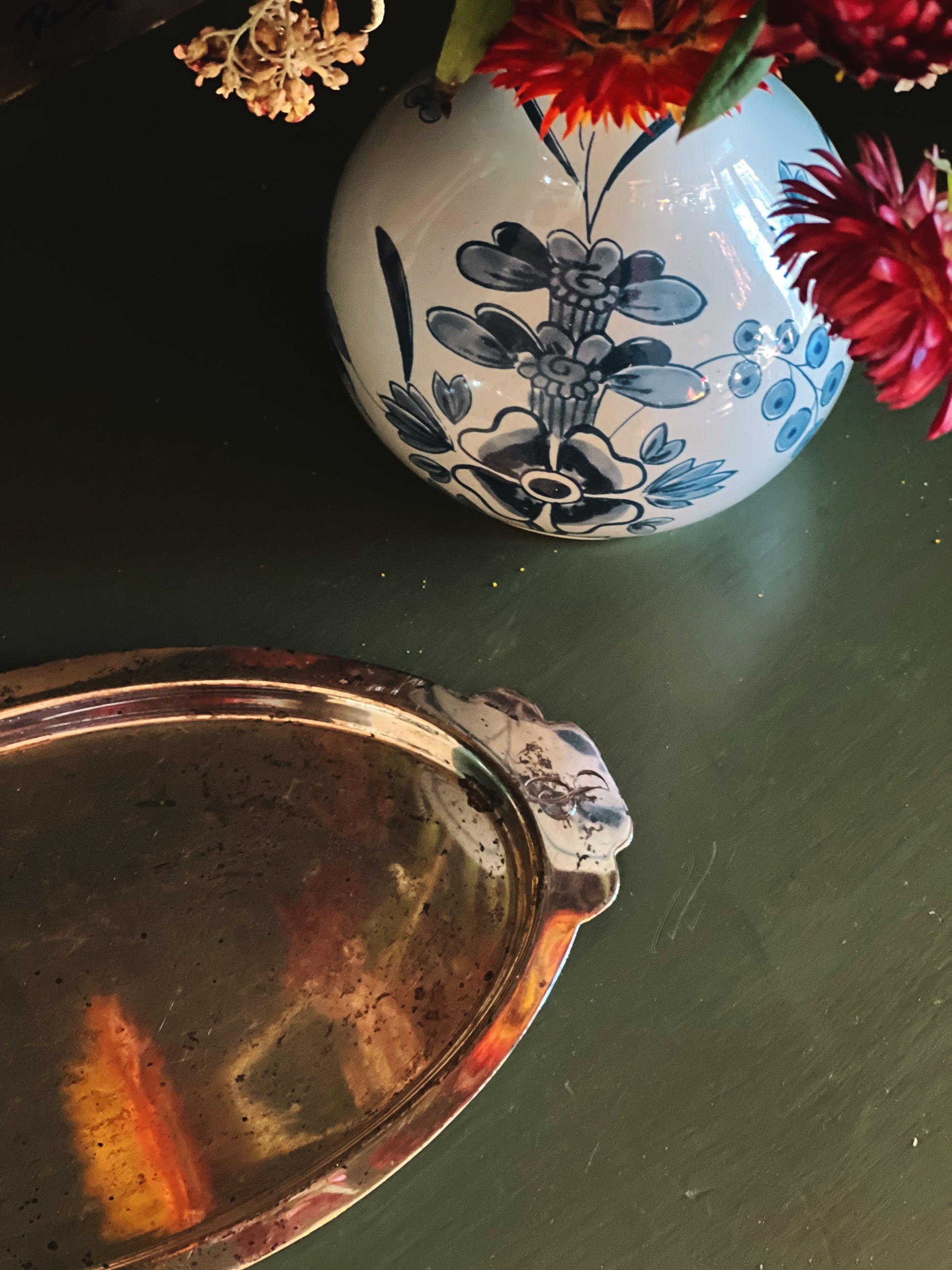 Vintage M Fred Hirsch Co Sterling Silver Monogram Tray