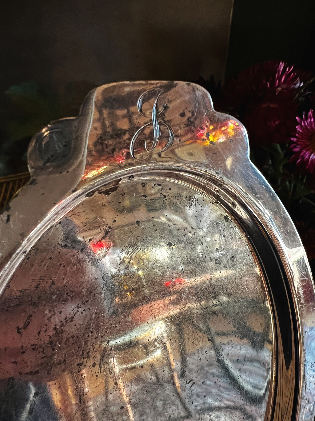 Vintage M Fred Hirsch Co Sterling Silver Monogram Tray