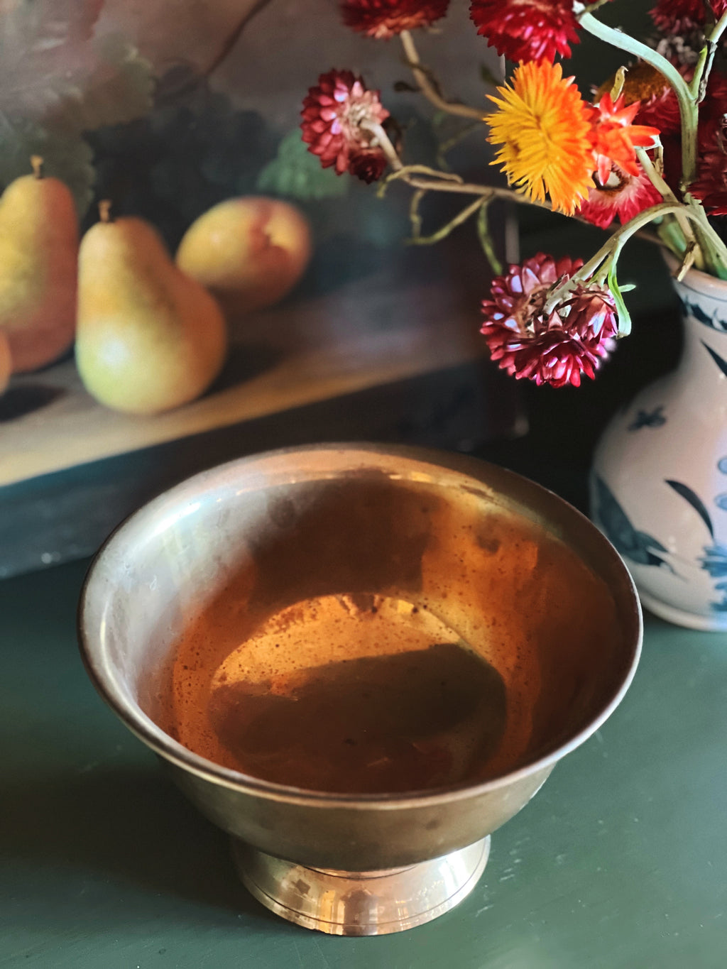 Vintage Brass Footed Bowl
