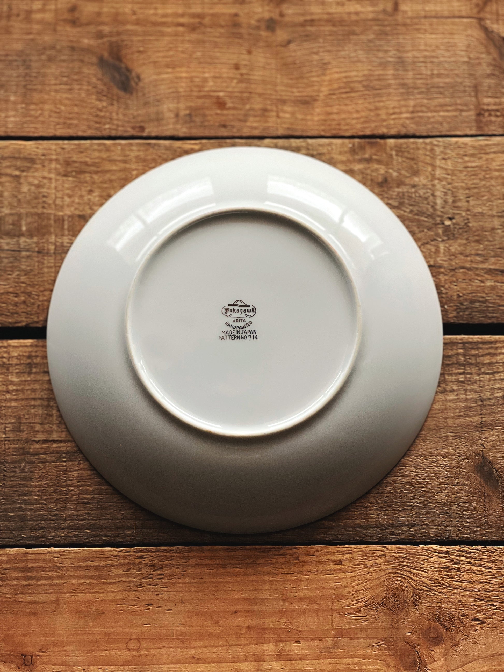 Vintage Fukagawa Arita Japan Silver Bamboo Coupe Soup Bowl