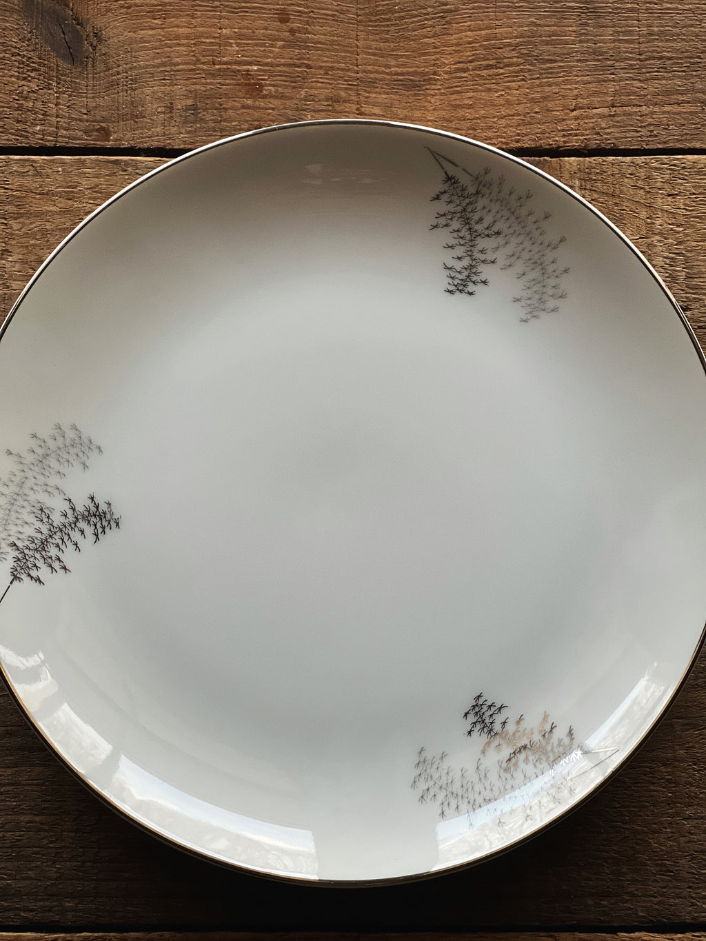 Vintage Fukagawa Arita Japan Set of 4 Silver Bamboo Salad Plates