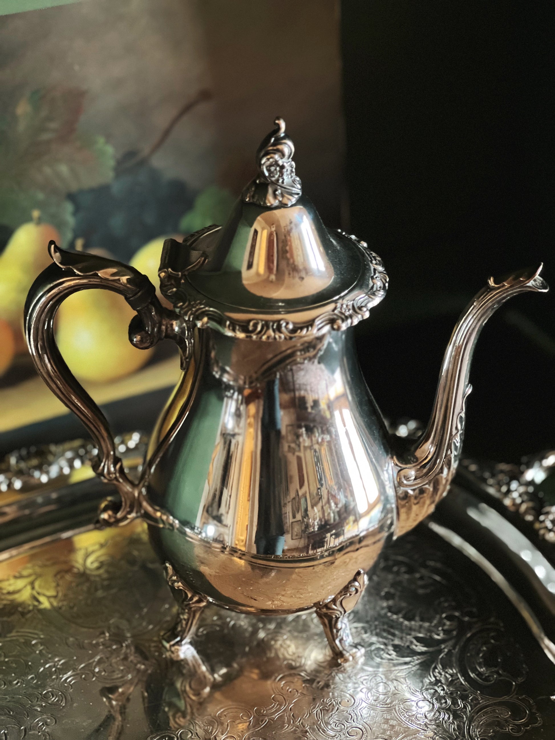 Vintage Wallace La Reine Silver Plate Hollowware Coffee Pot