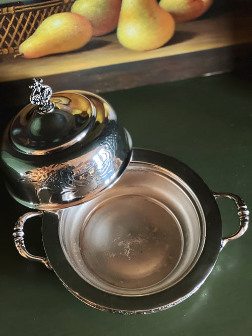 Vintage Homan Silver Quadruple Plate Butter Dish