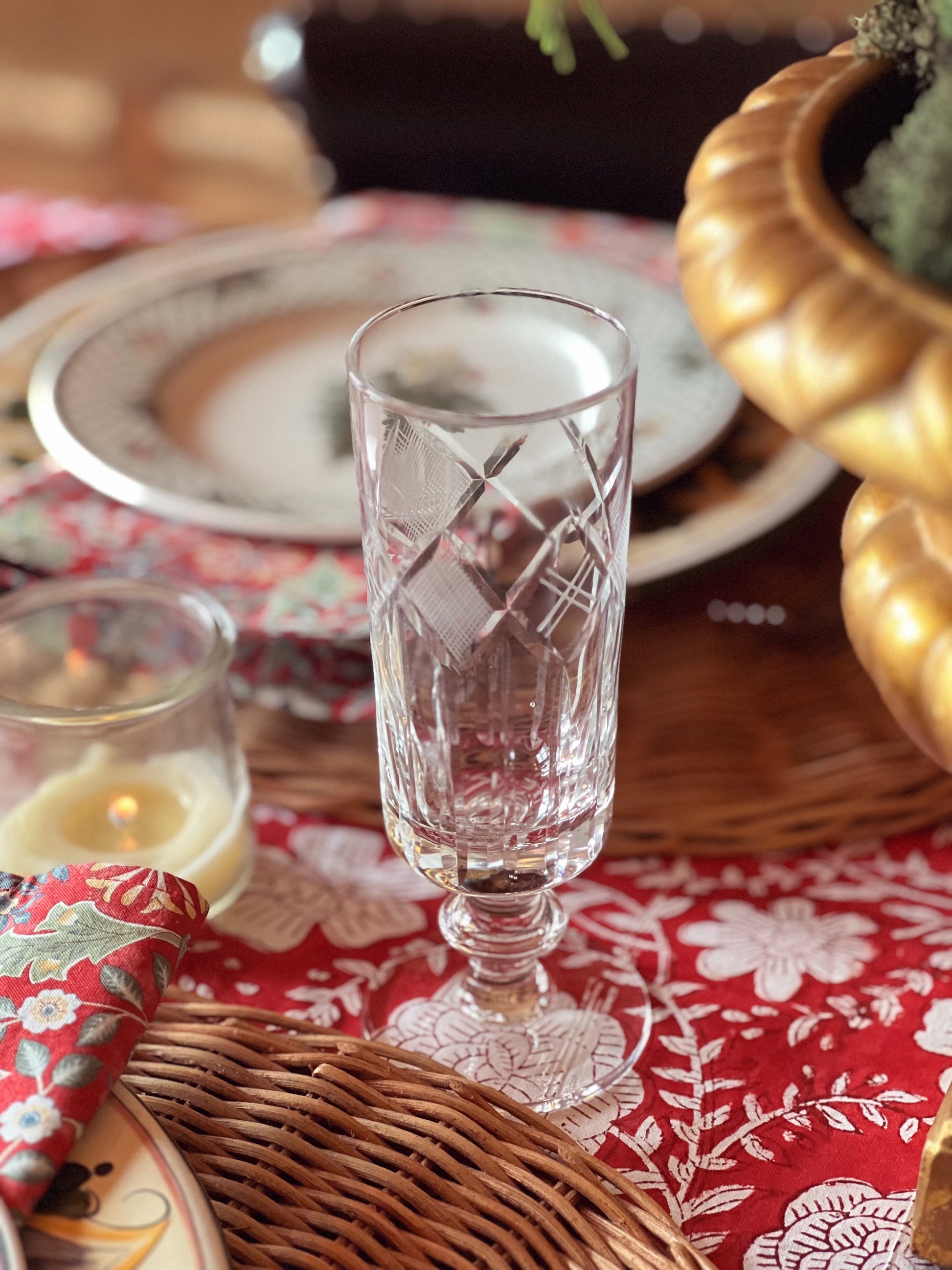 Vintage Modern Crystal Champagne Flute