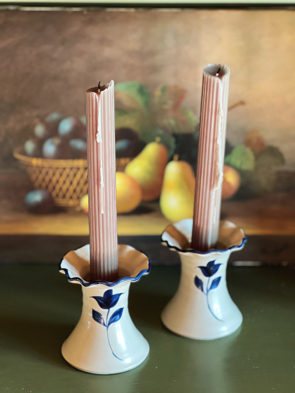 Vintage Pair of Williamsburg Pottery Vases