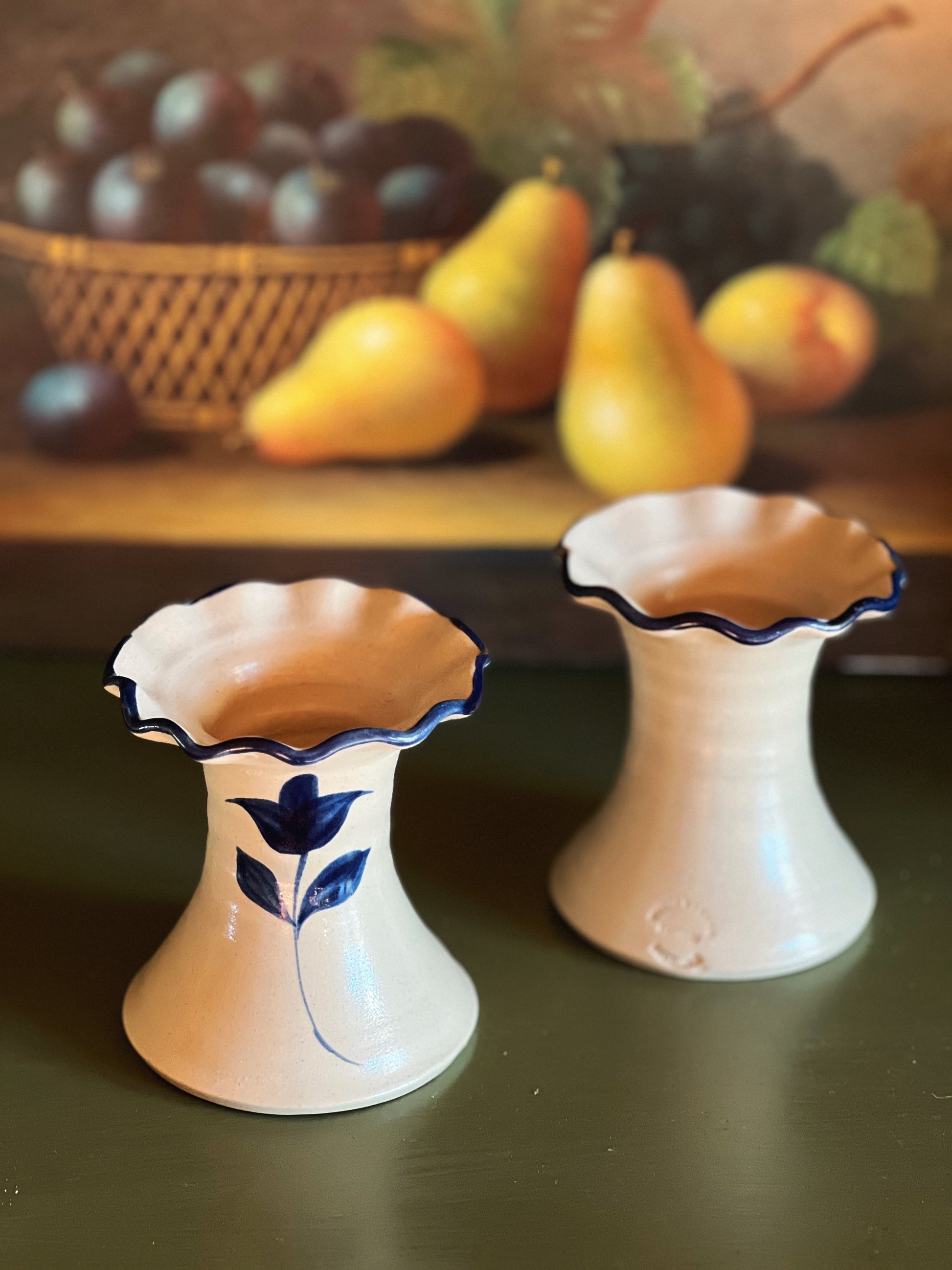 Vintage Pair of Williamsburg Pottery Vases