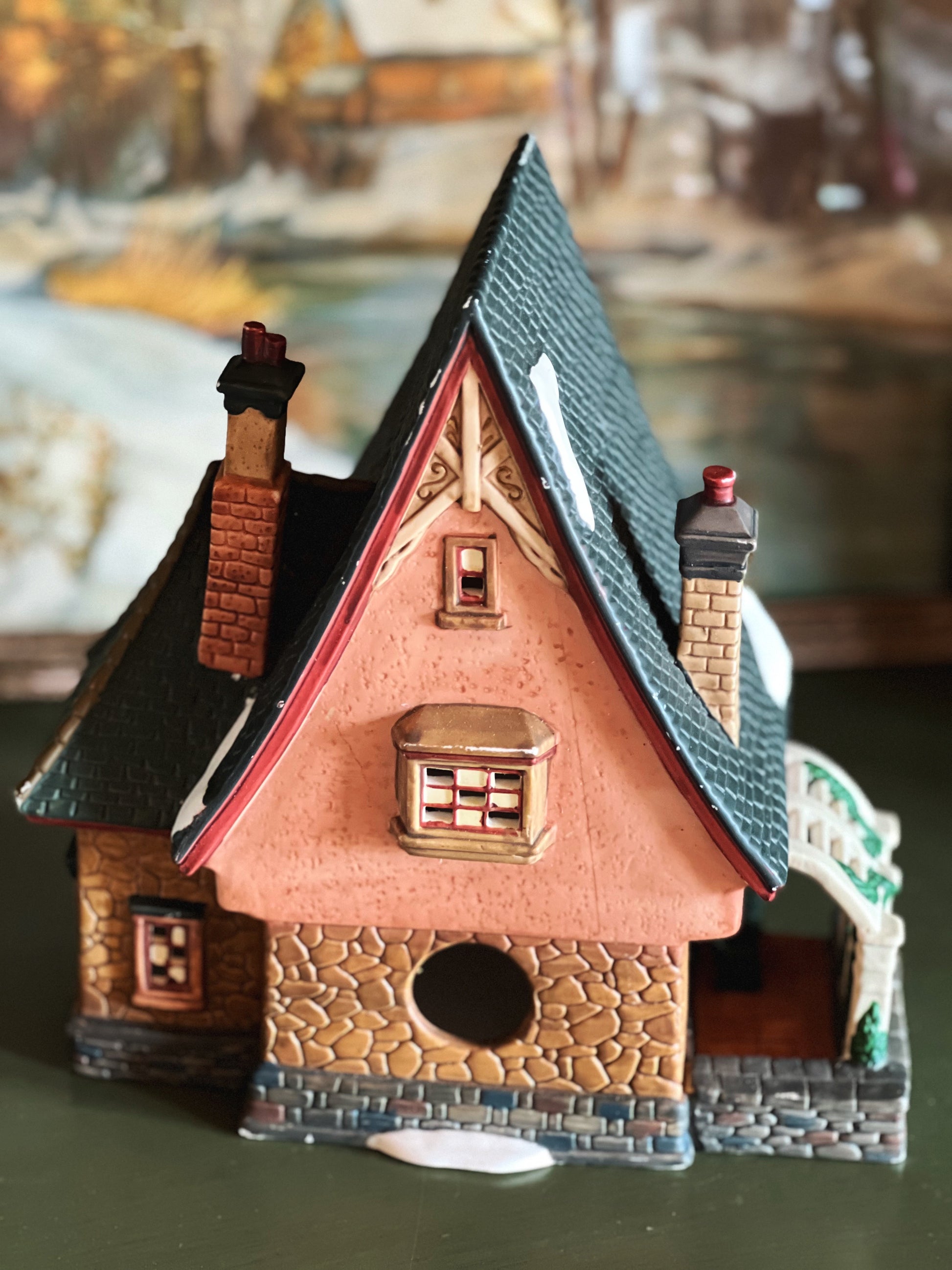 Vintage Light Up Santa's Workbench Collection 2000 Feather & Plume Millinery