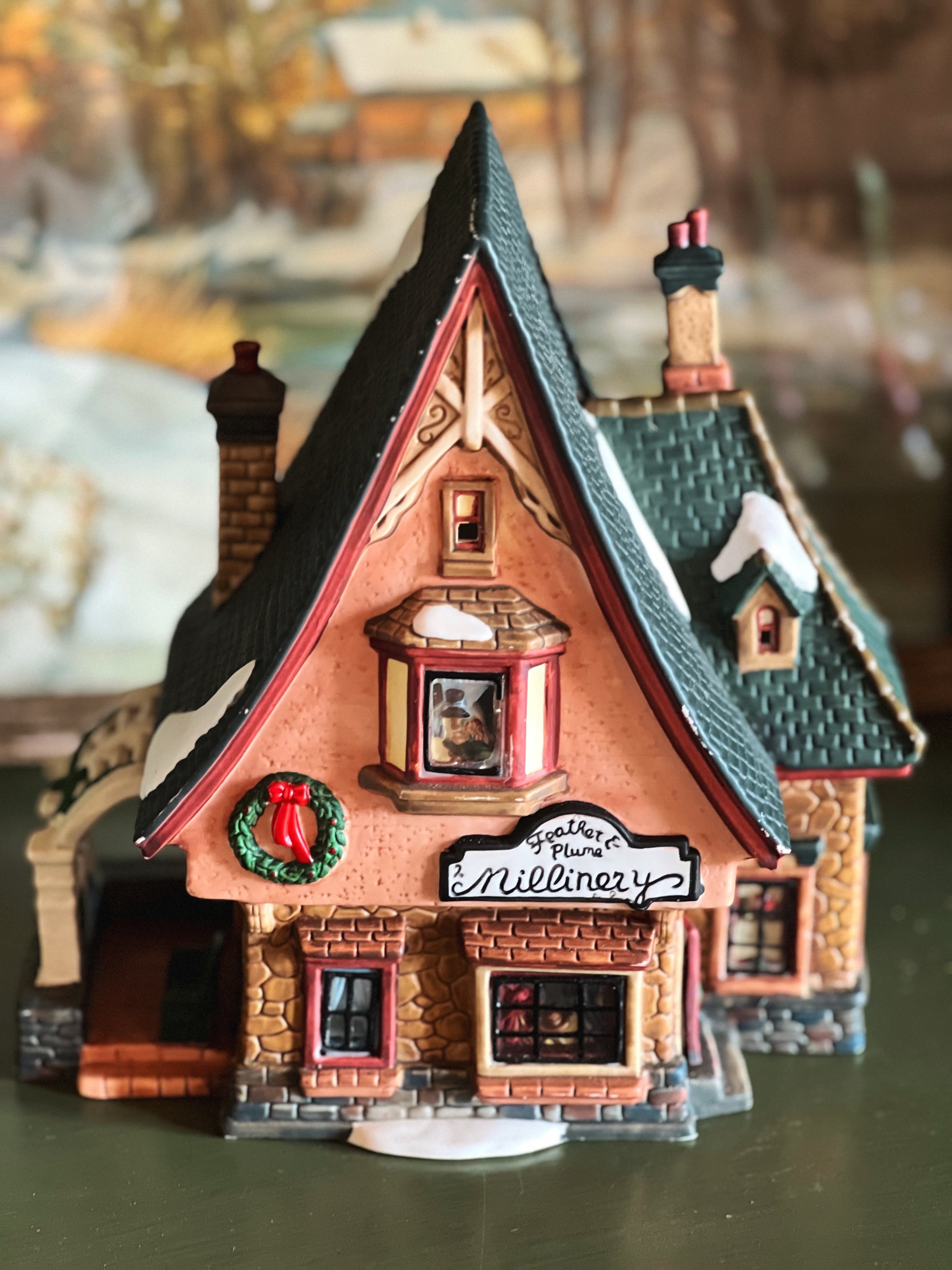 Vintage Light Up Santa's Workbench Collection 2000 Feather & Plume Millinery