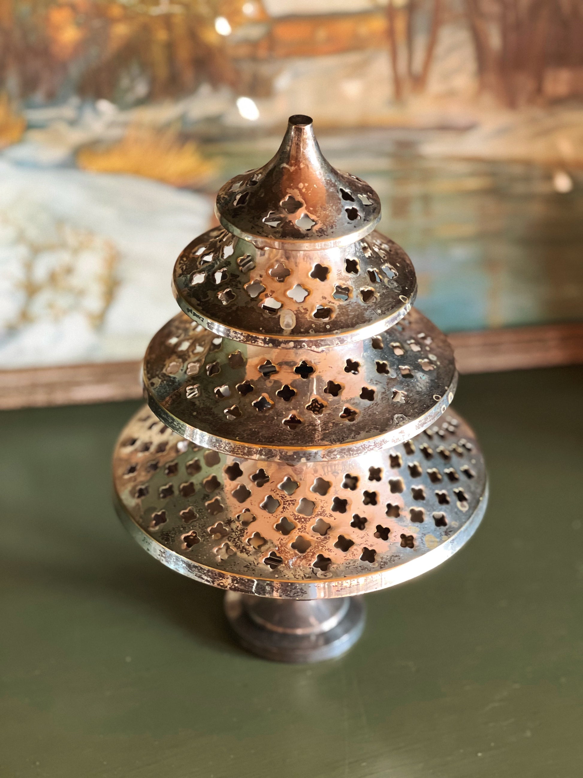 Vintage Curated Silver Plate Christmas Tree & Compote