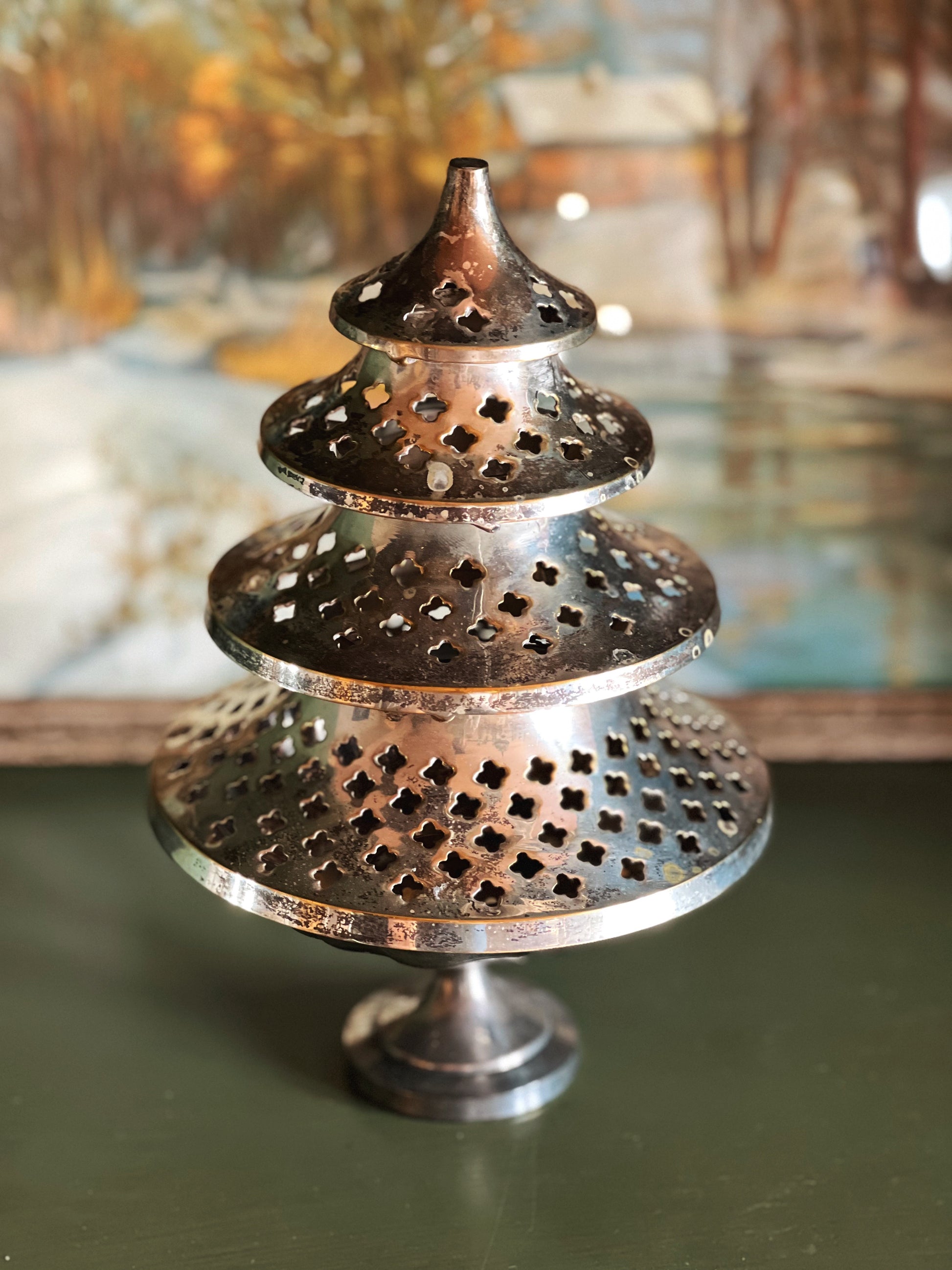 Vintage Curated Silver Plate Christmas Tree & Compote