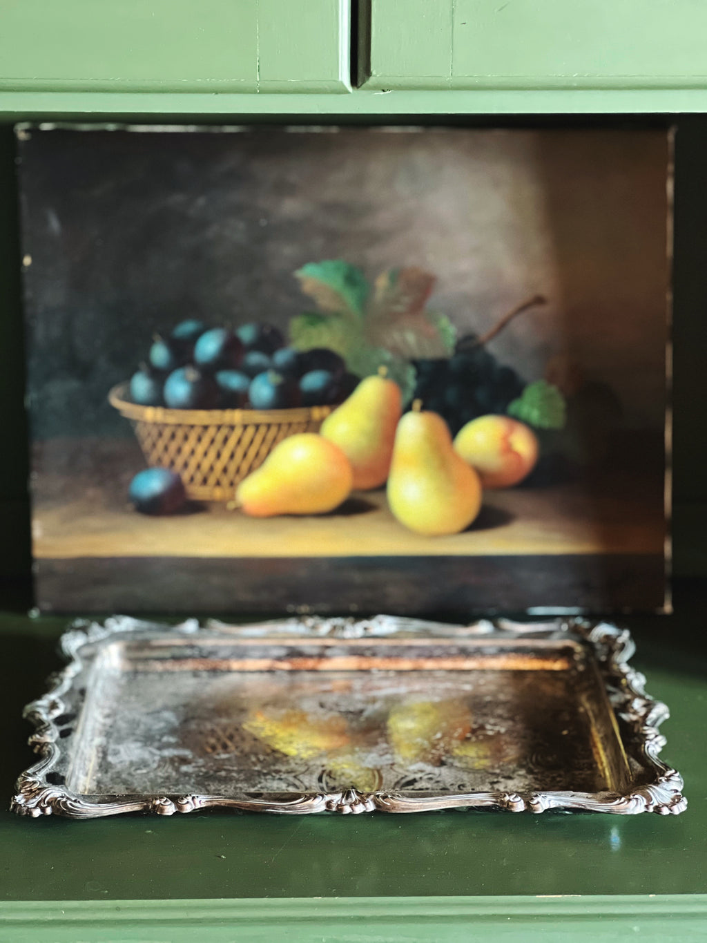 Vintage Falstaff England Silver Footed Waiter's Tray