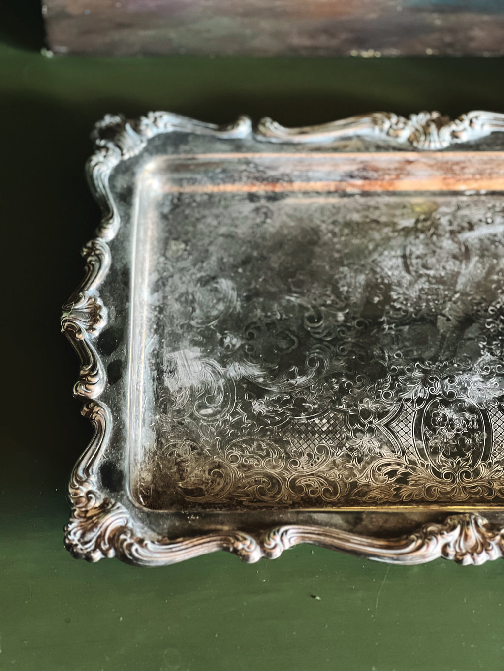 Vintage Falstaff England Silver Footed Waiter's Tray