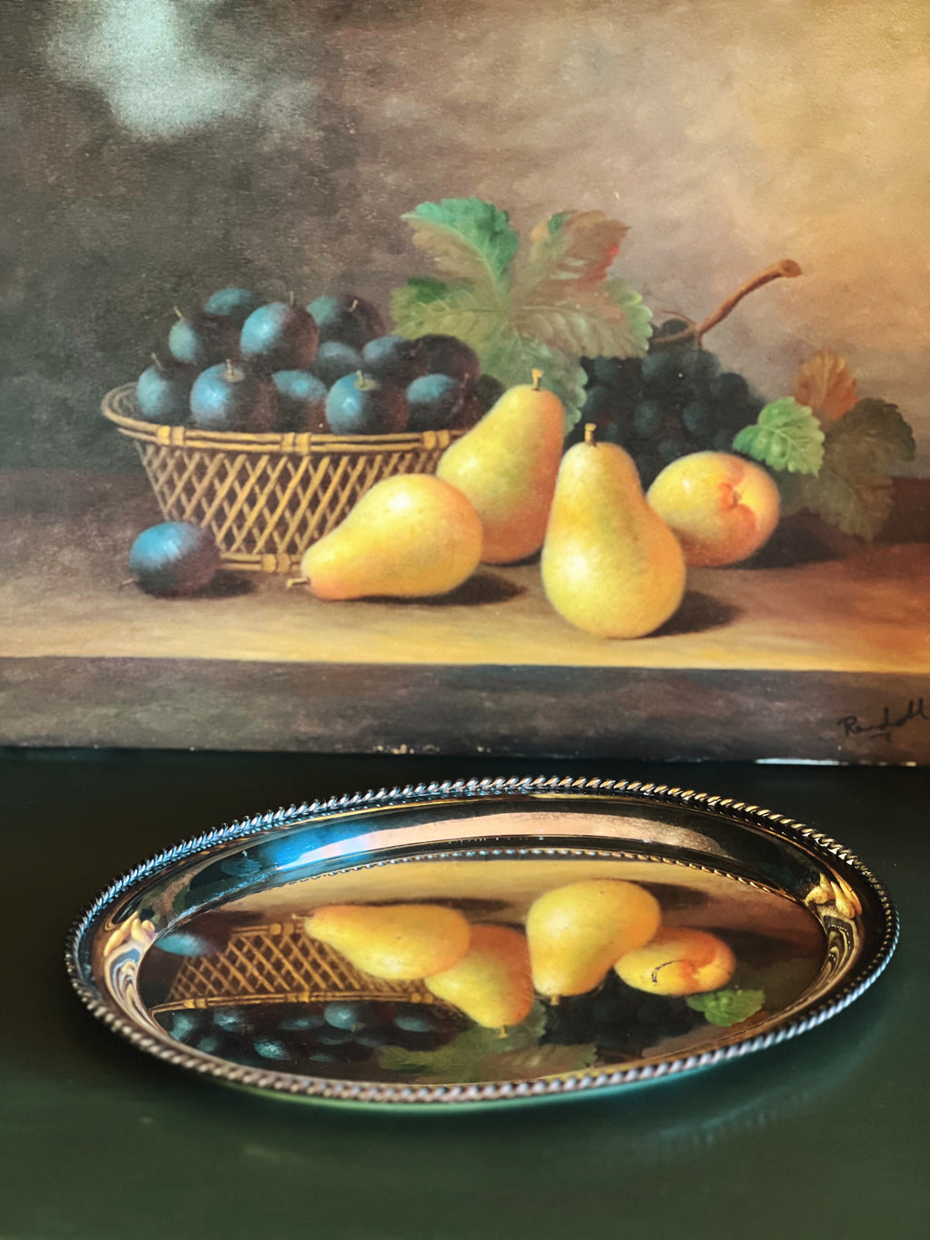 Small Oval Vintage Silver Plate Tray