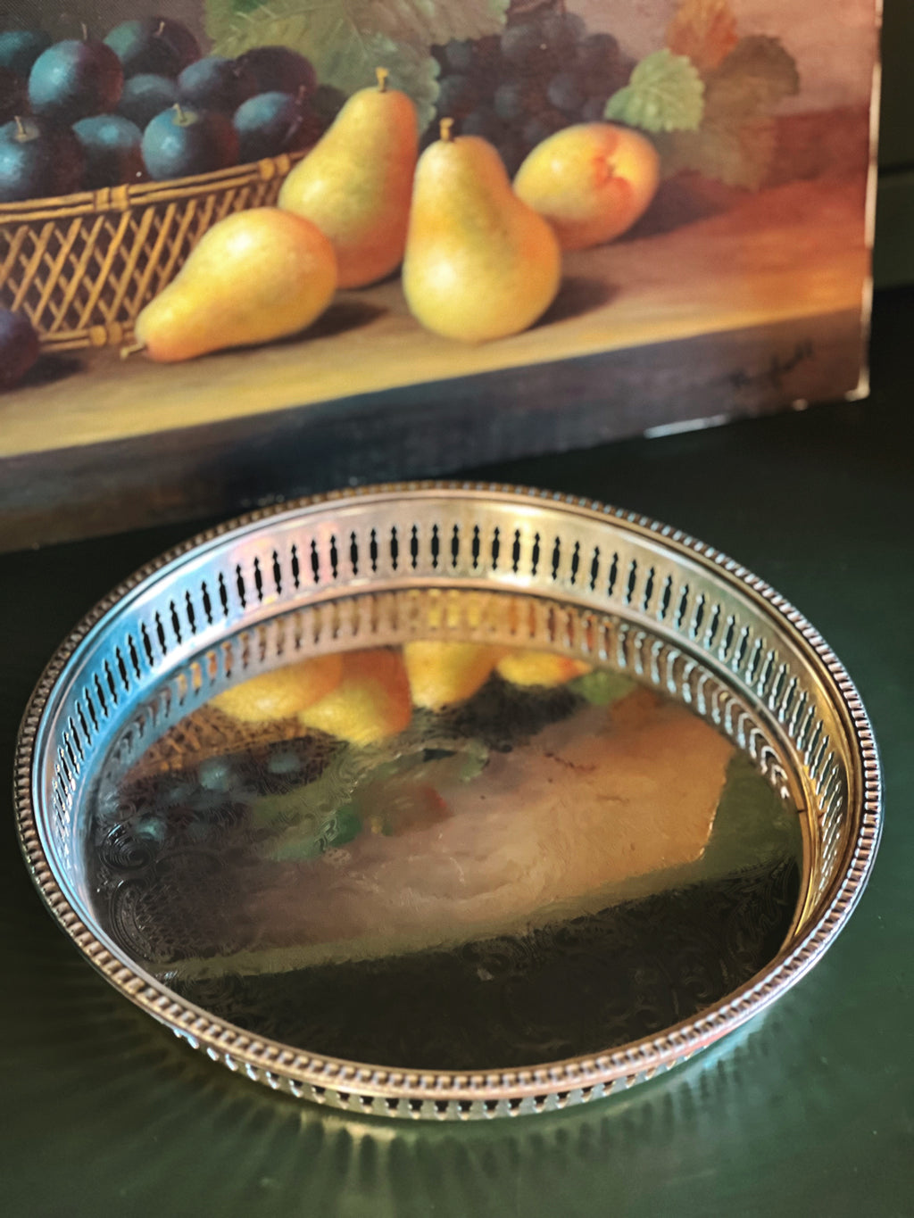 Vintage Round Silver Butler's Tray