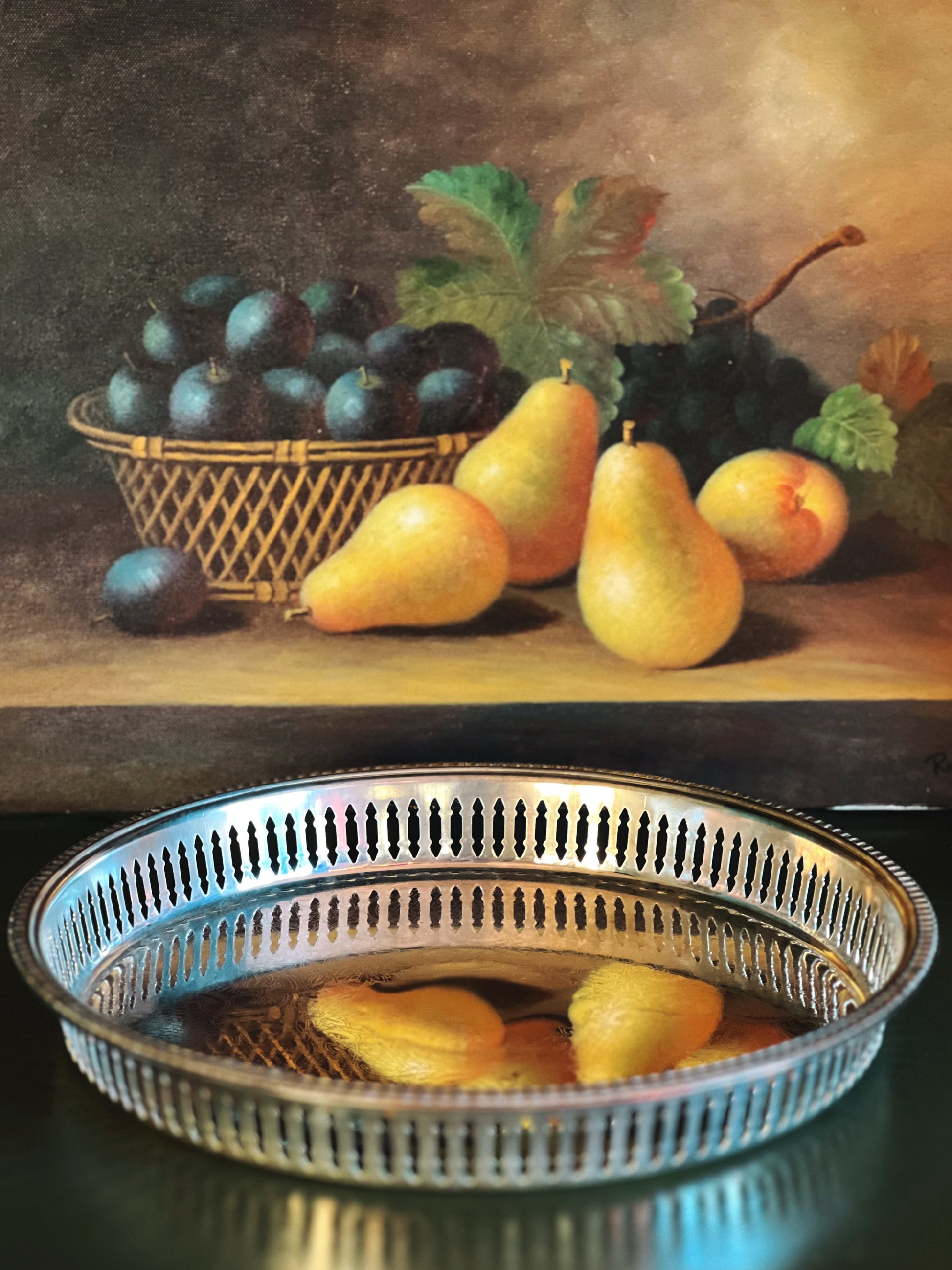 Vintage Round Silver Butler's Tray