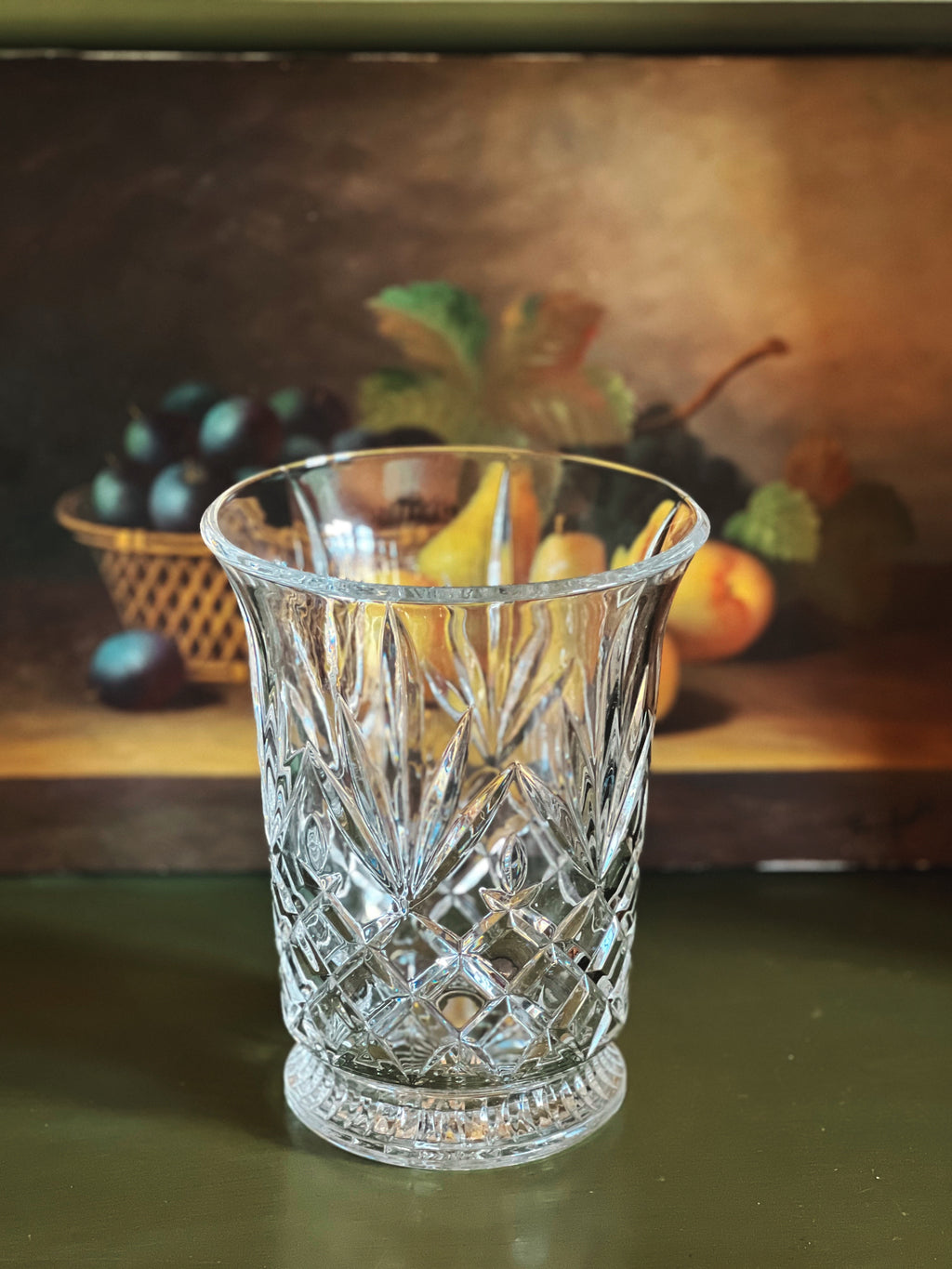 Vintage Crystal Hurricane Lamp