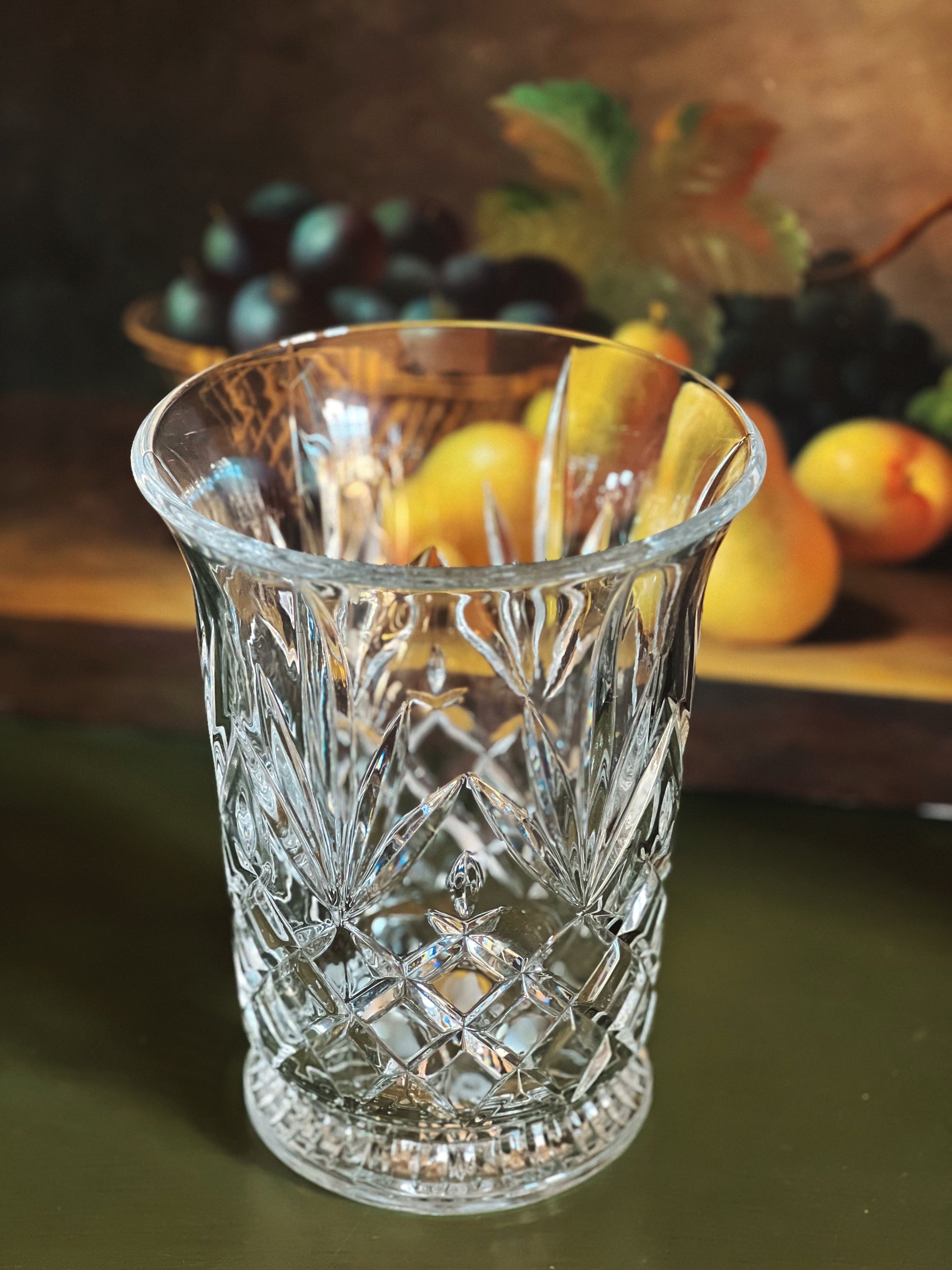 Vintage Crystal Hurricane Lamp