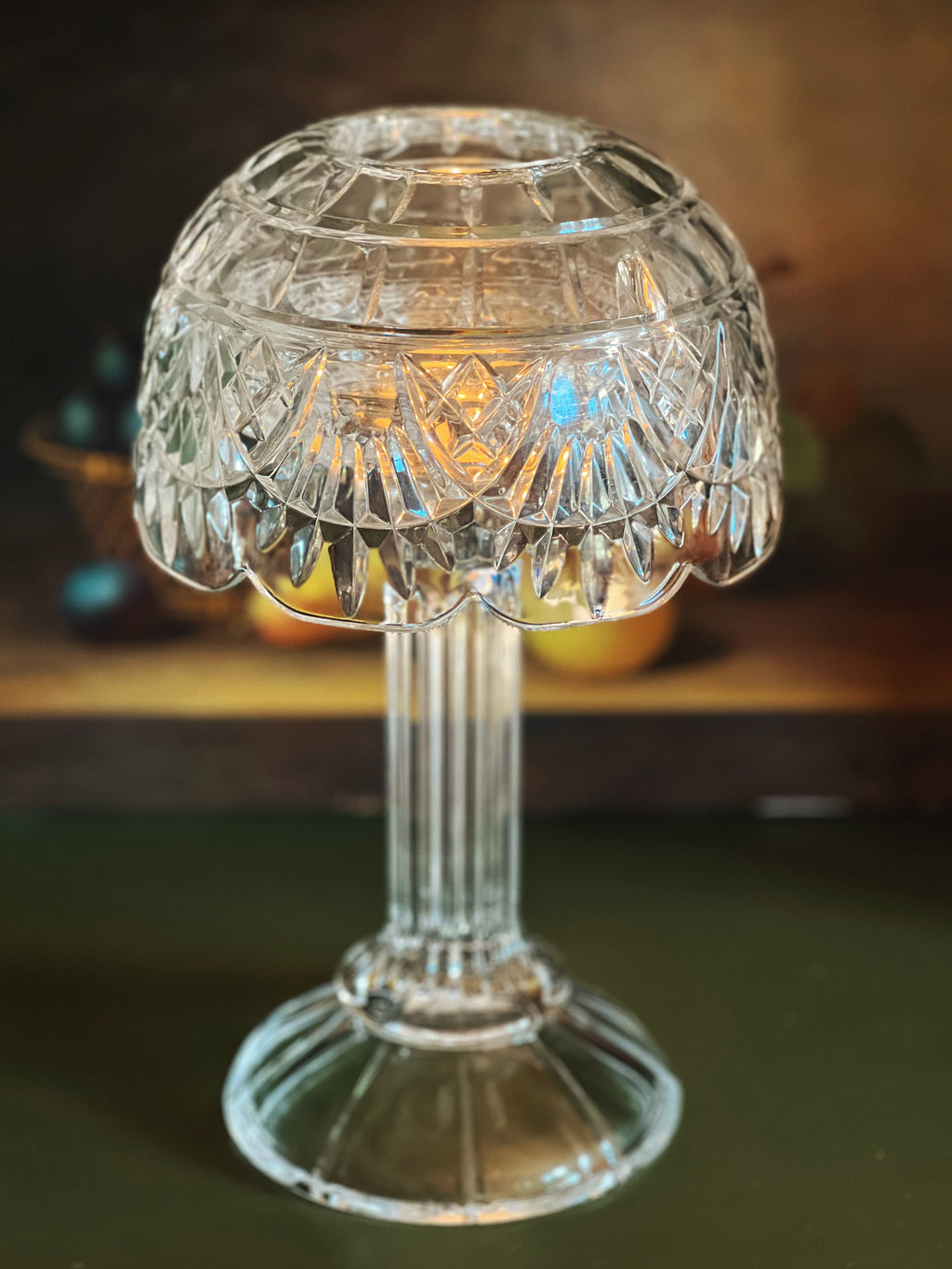 Vintage Shannon Crystal Candle Lamp