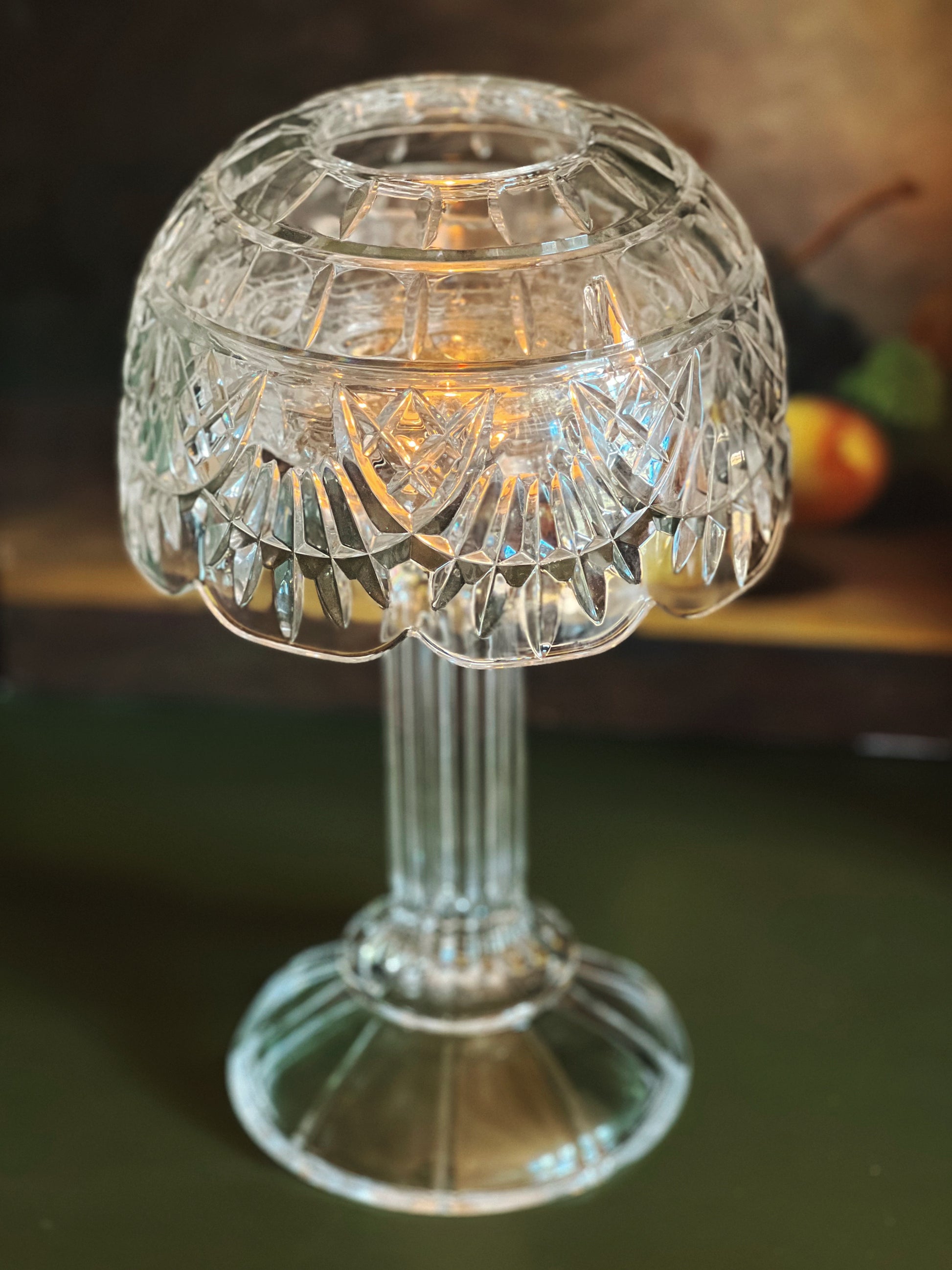 Vintage Shannon Crystal Candle Lamp